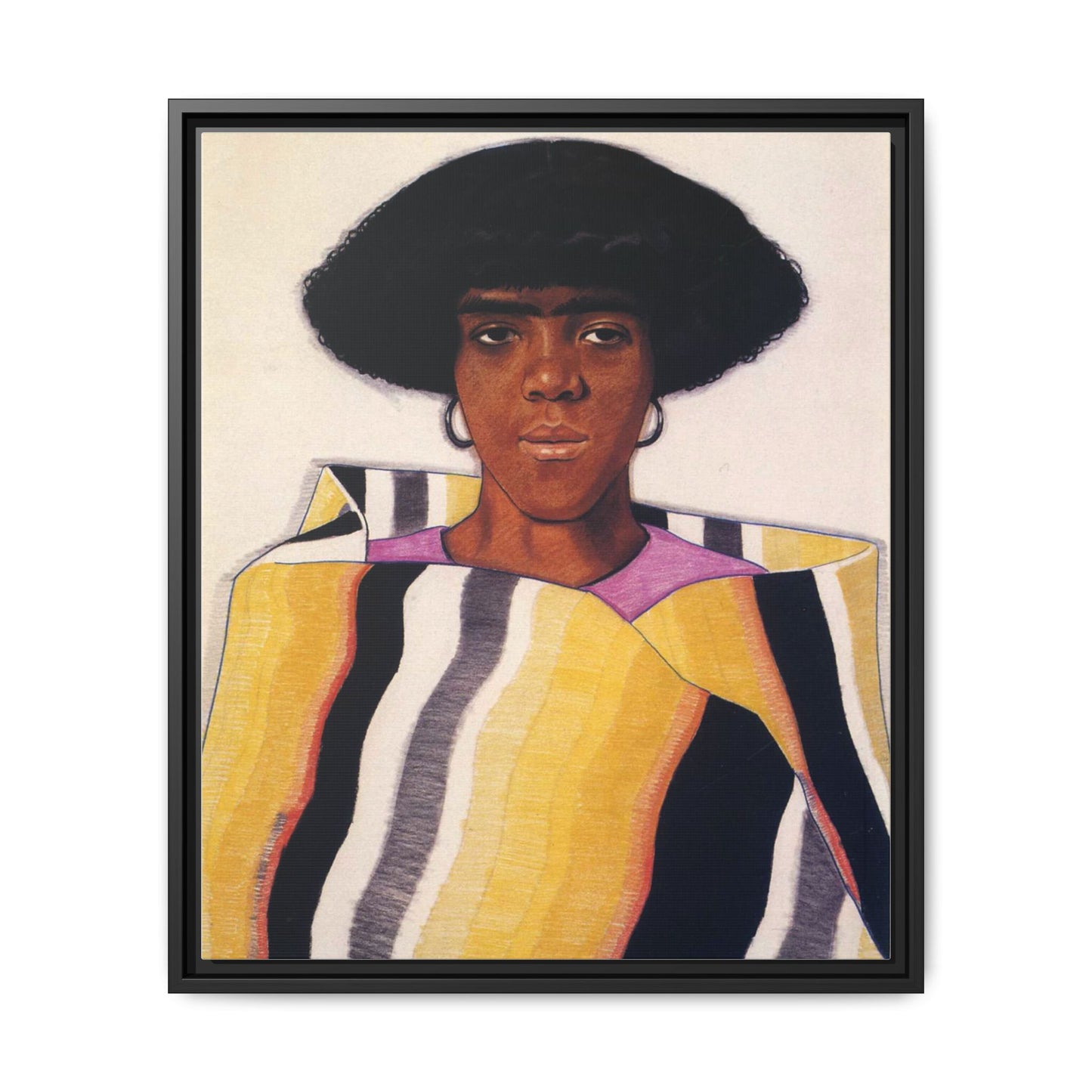 Portrait of an African American Woman by Winold Reiss Framed Matte Canvas Portrait