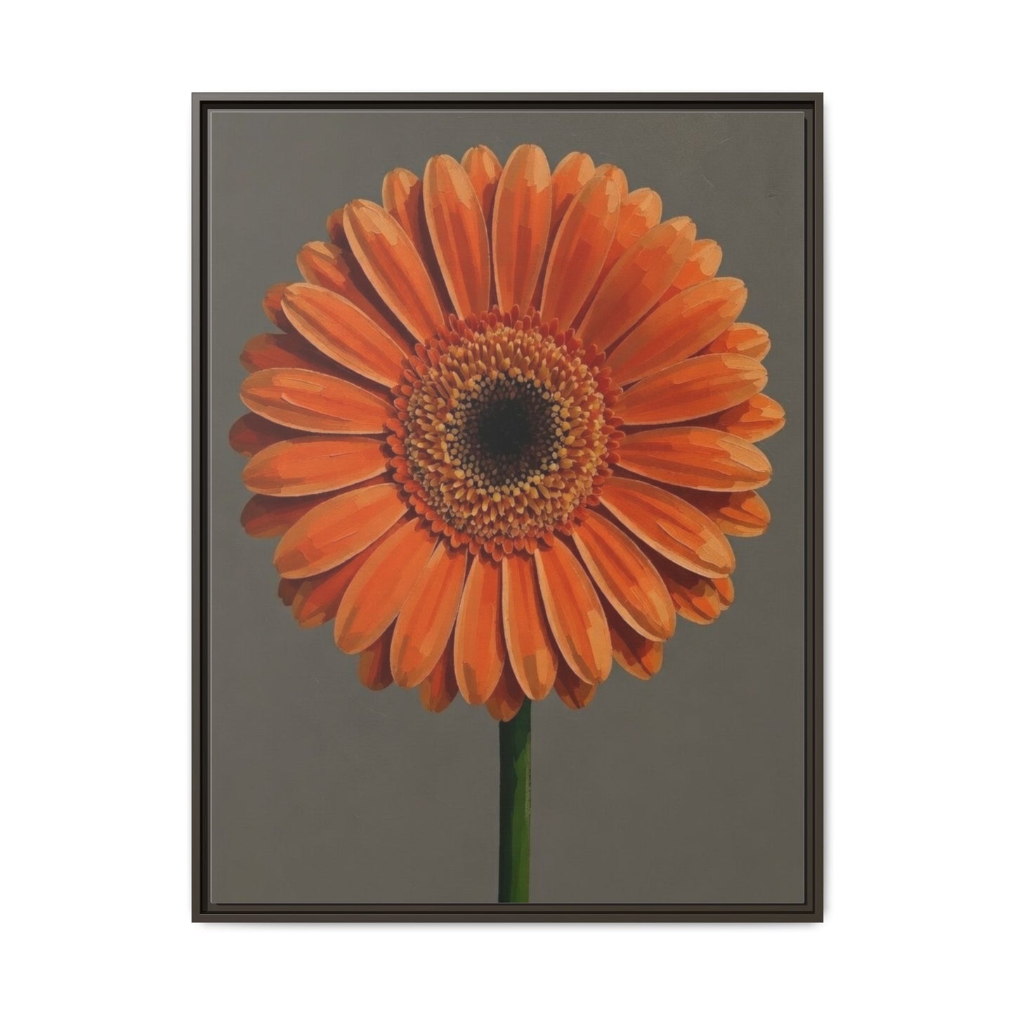 Orange Gerbera Daisy Matte Canvas Print (Framed)