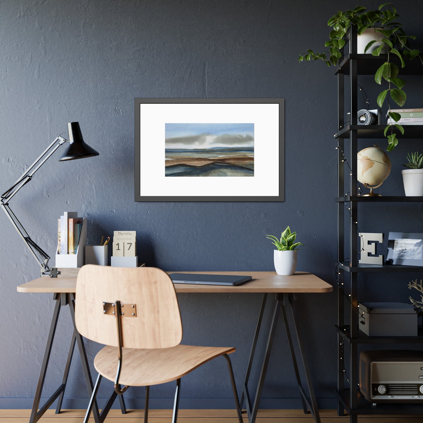 Framed Coastal Landscape Poster — Serene Seascape Wall Art Print