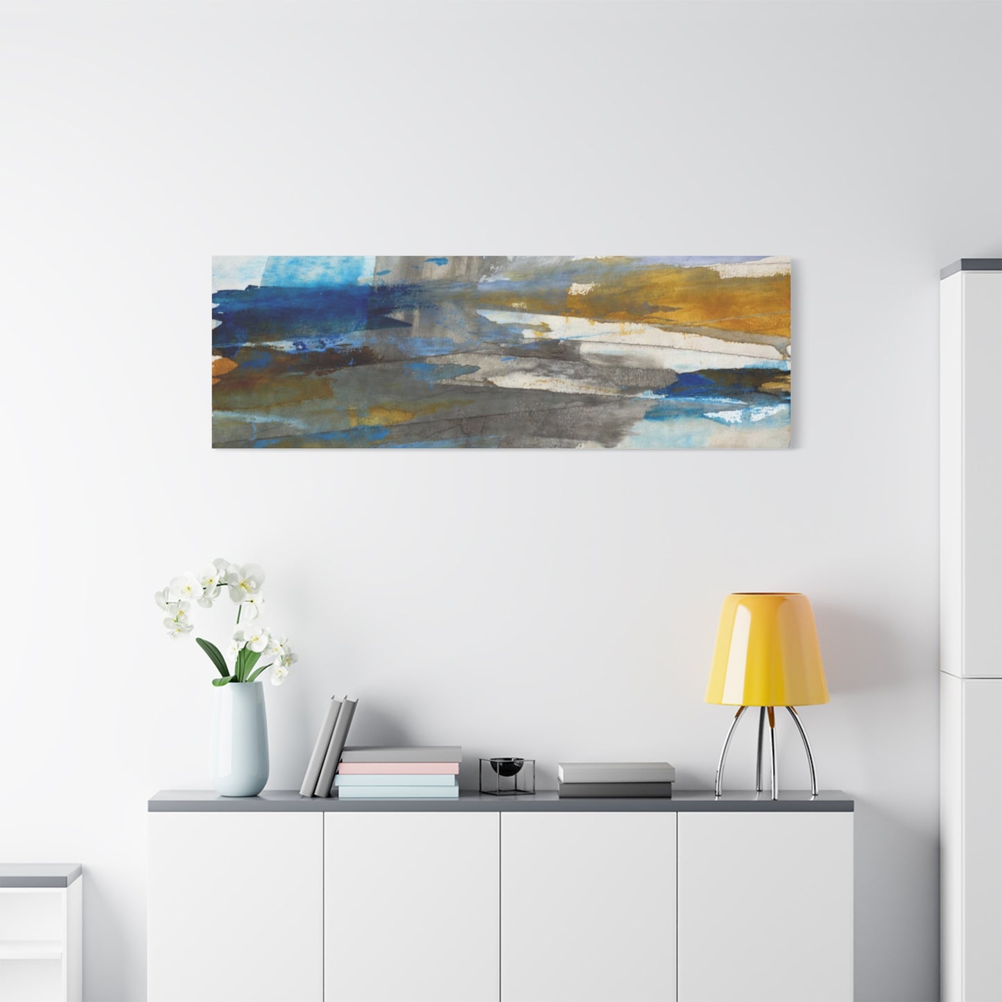 Abstract Coastal Blue Matte Canvas Print — Stretched 1.25" Wall Art