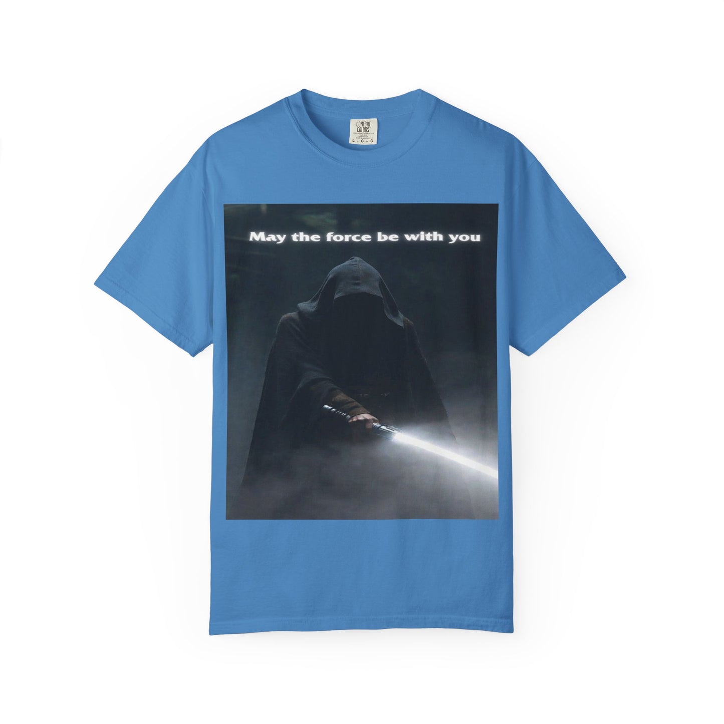 May the Force Be With You T-Shirt — Dark Hooded Lightsaber Graphic Tee