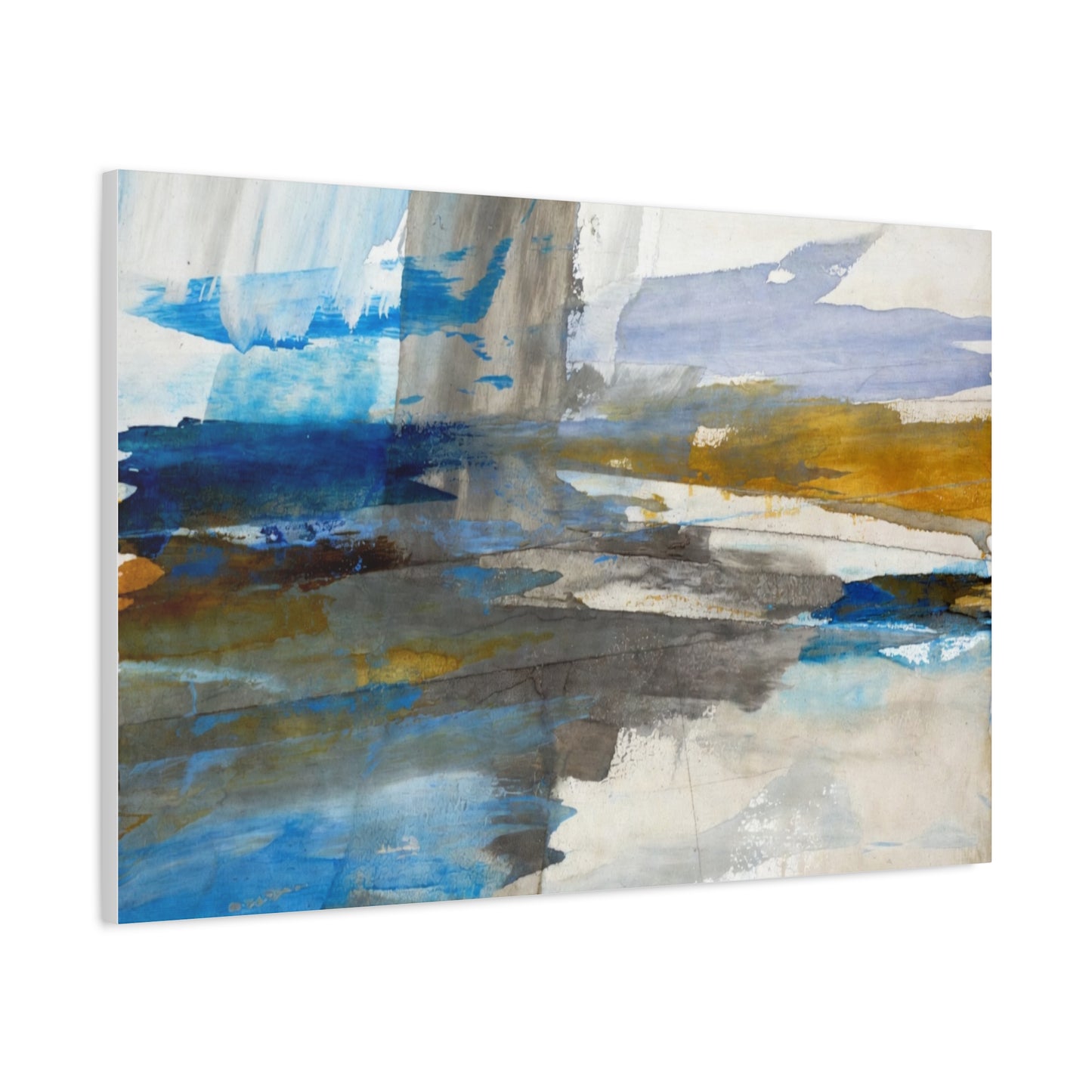 Abstract Coastal Blue Matte Canvas Print — Stretched 1.25" Wall Art