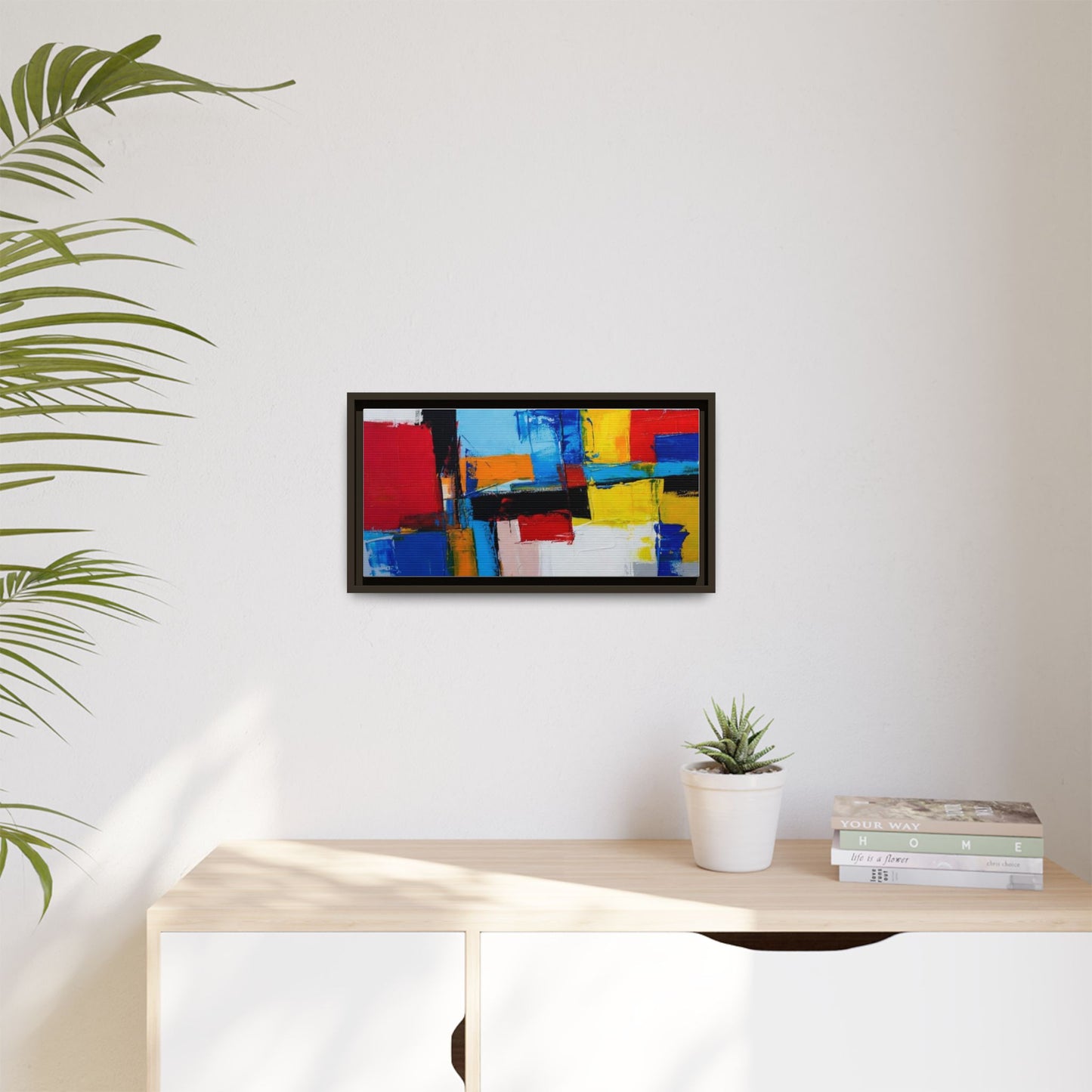 Abstract Color Block Matte Canvas Framed Wall Art
