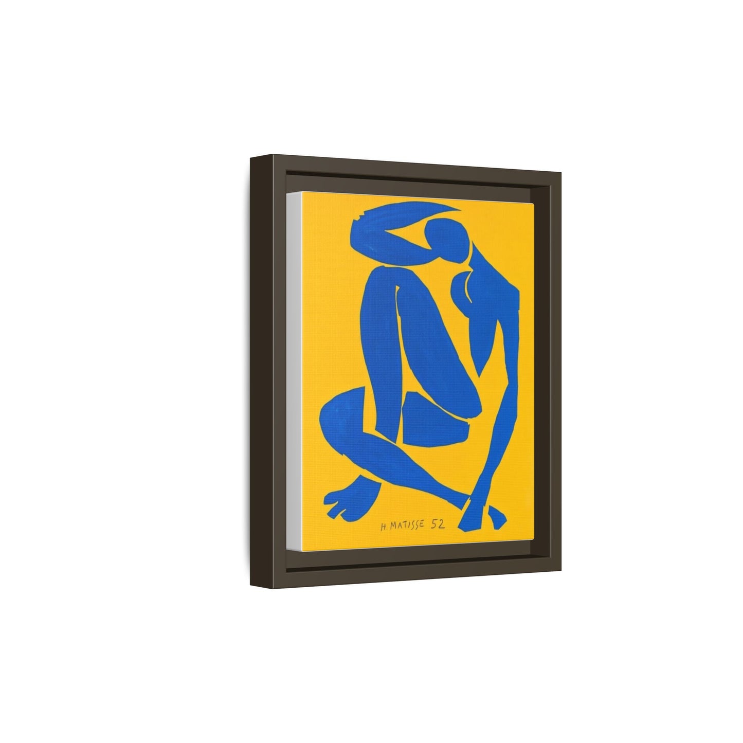 Abstract Blue Nude Matte Canvas Wall Art, Framed