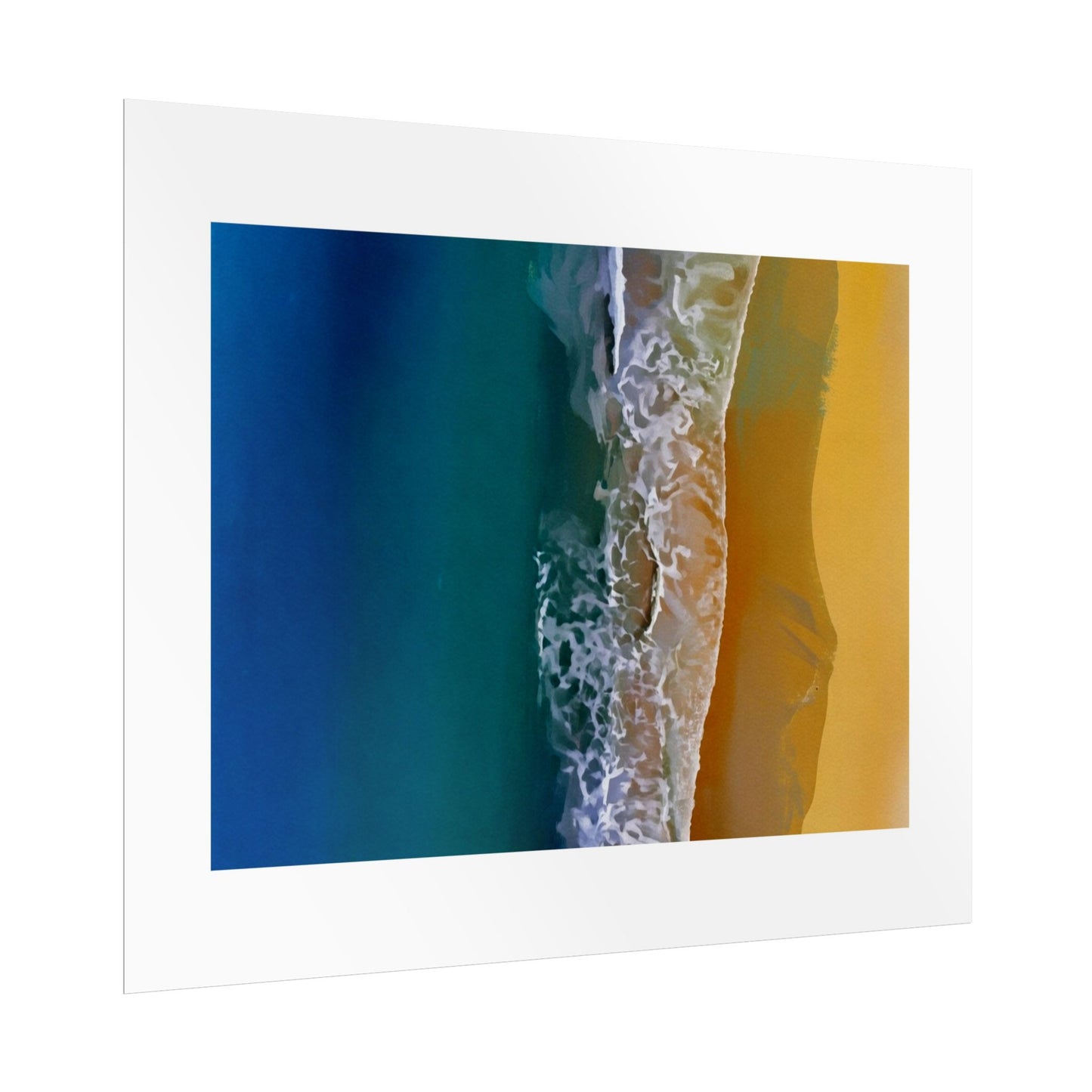 Ocean Shore Aerial Rolled Poster — Beach Print Wall Art