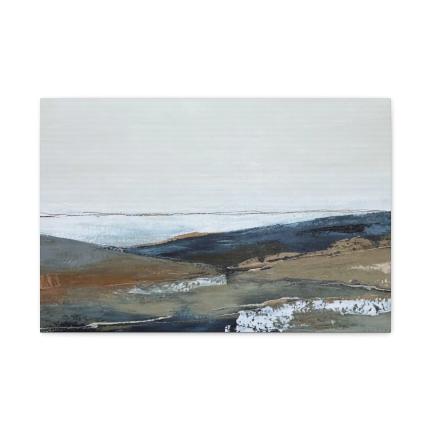 Abstract Coastal Landscape Canvas — Stretched Matte Wall Art