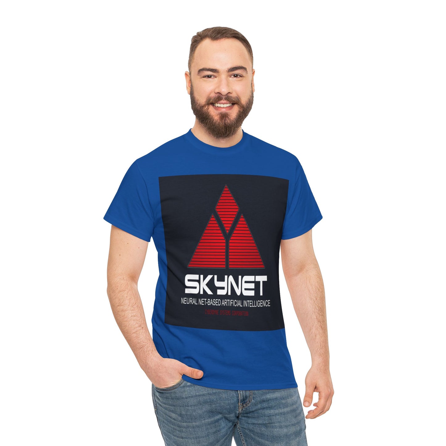 Skynet Logo Tee — Retro Red AI Graphic T-Shirt