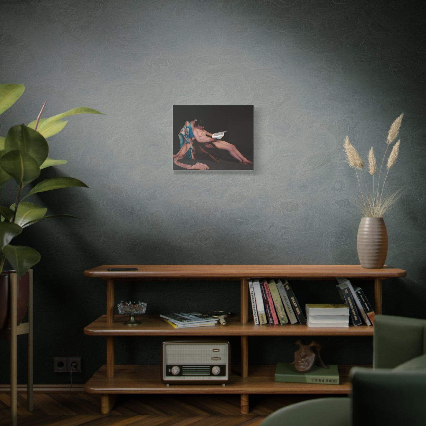 The reading girl by Theodore Roussel Matte Canvas Wall Art Print
