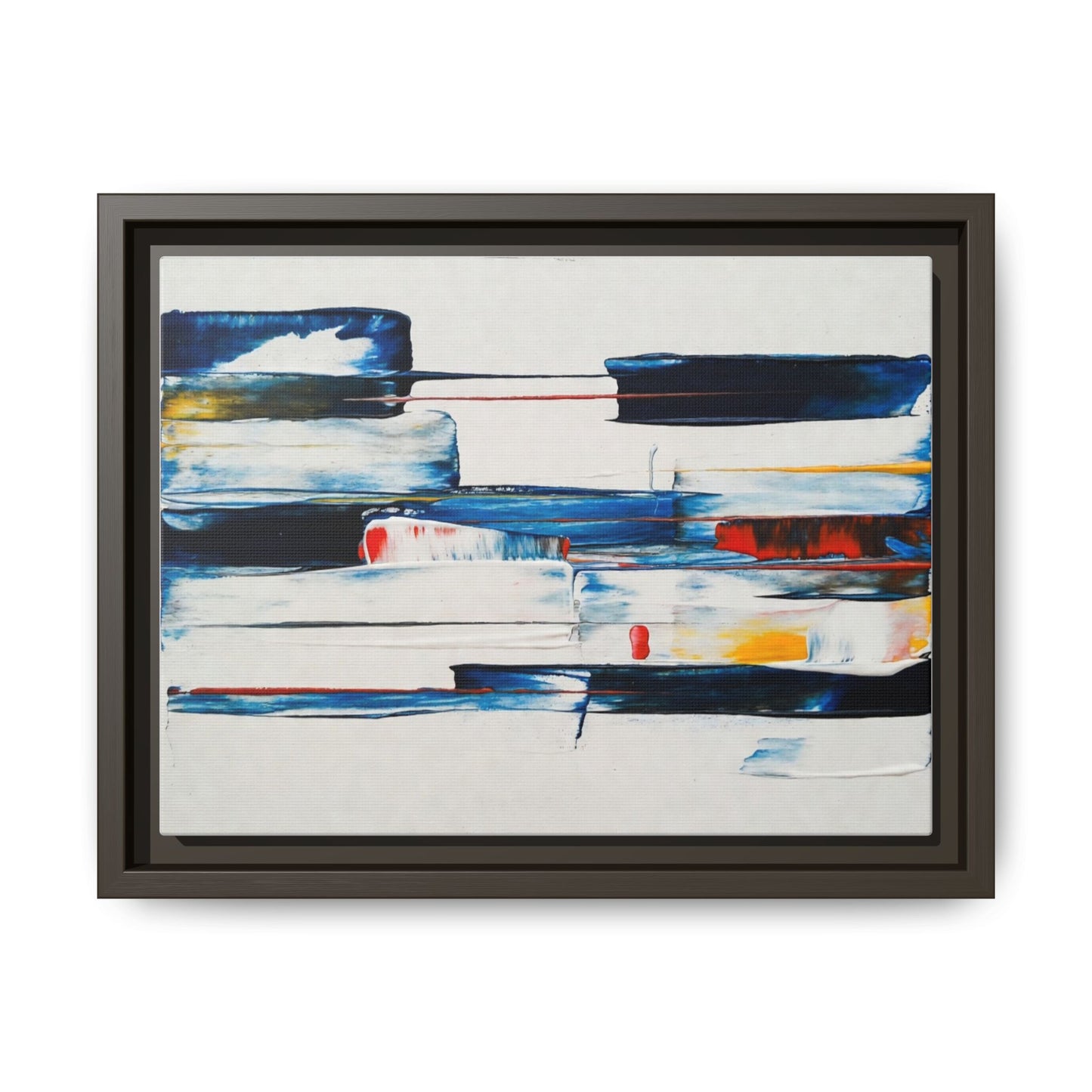 Abstract Coastal Brushstrokes Framed Canvas Print