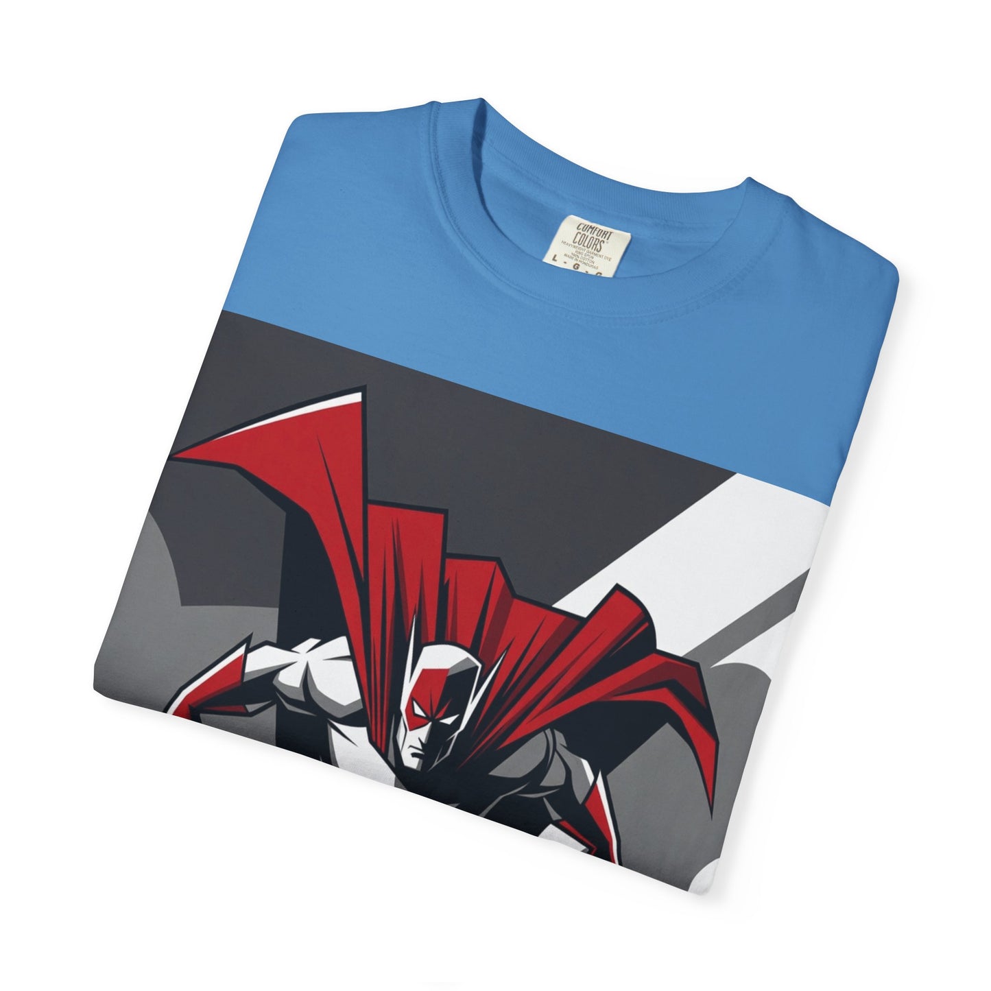 Superhero Action T-Shirt — Red Cape Comic Graphic Tee