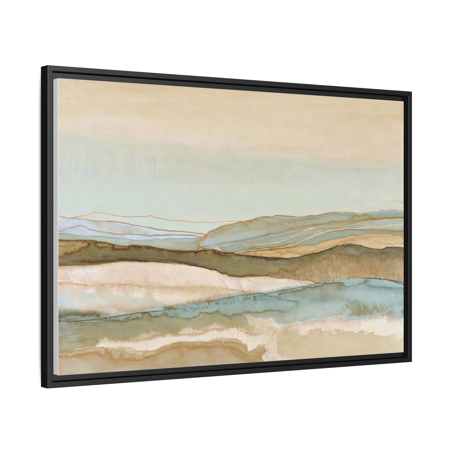 Framed Matte Canvas Coastal Abstract Landscape Wall Art