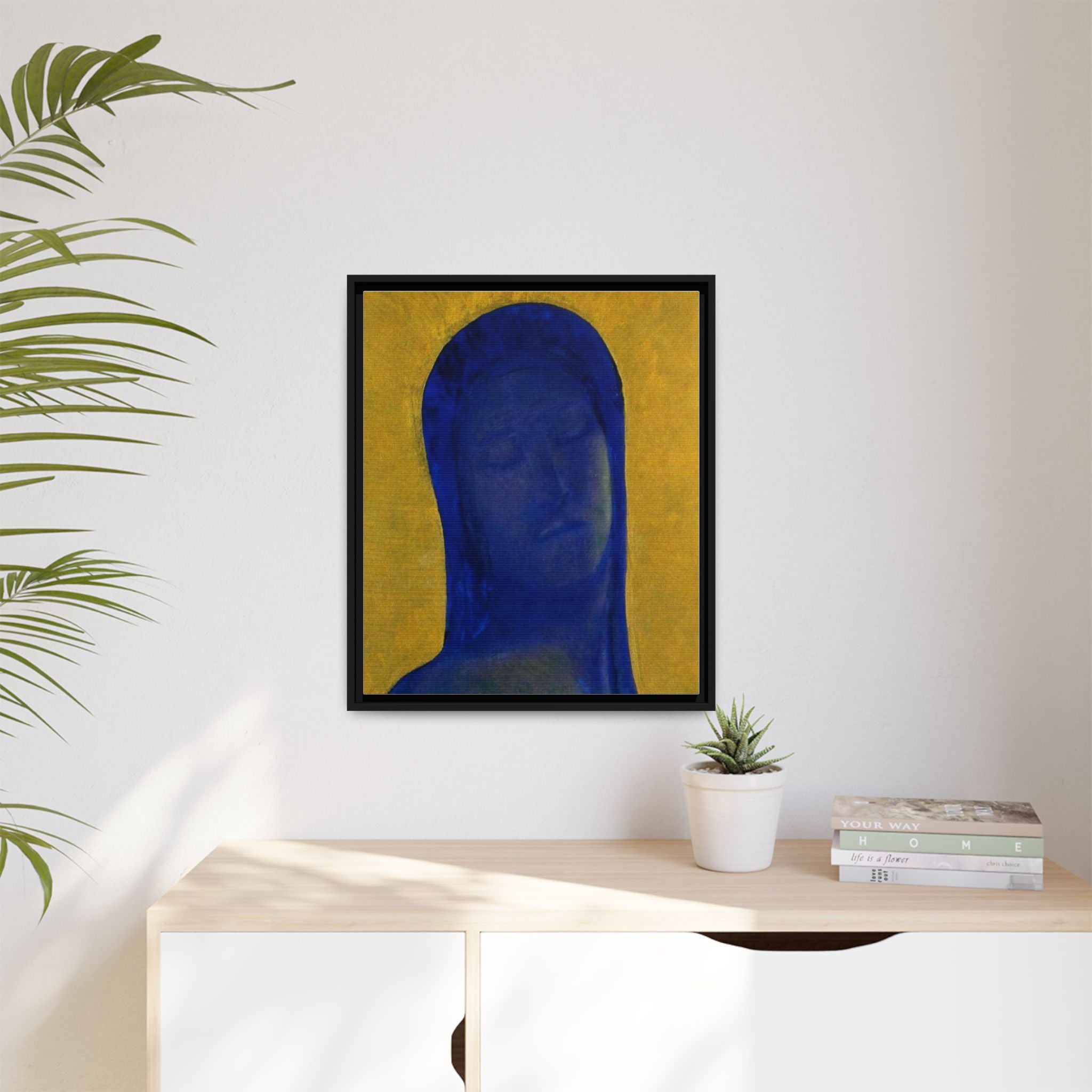 Closed Eyes by Odilon Redon Framed Matte Canvas Wall Art Print