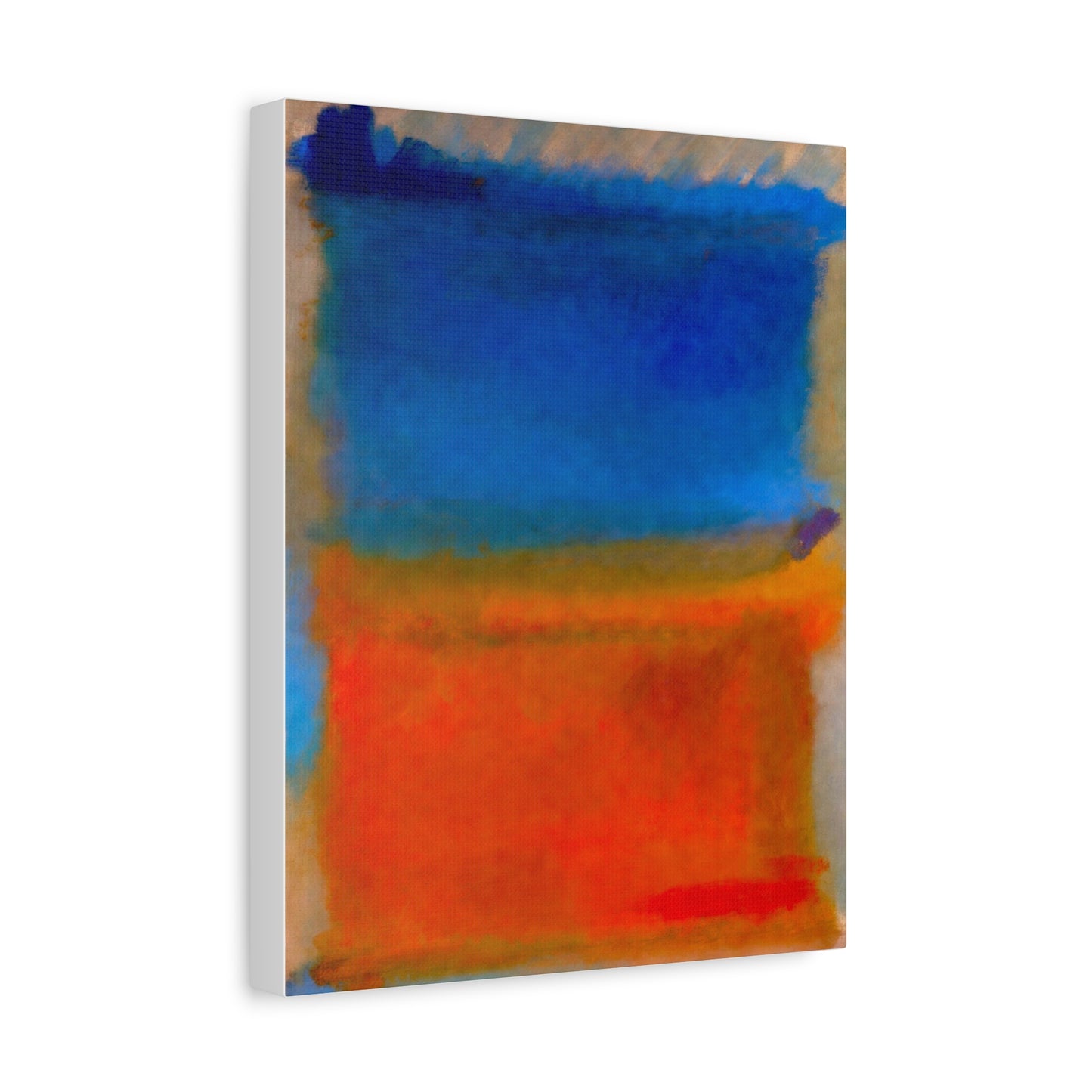 Abstract Blue and Orange Canvas Print — Modern Stretched Wall Art