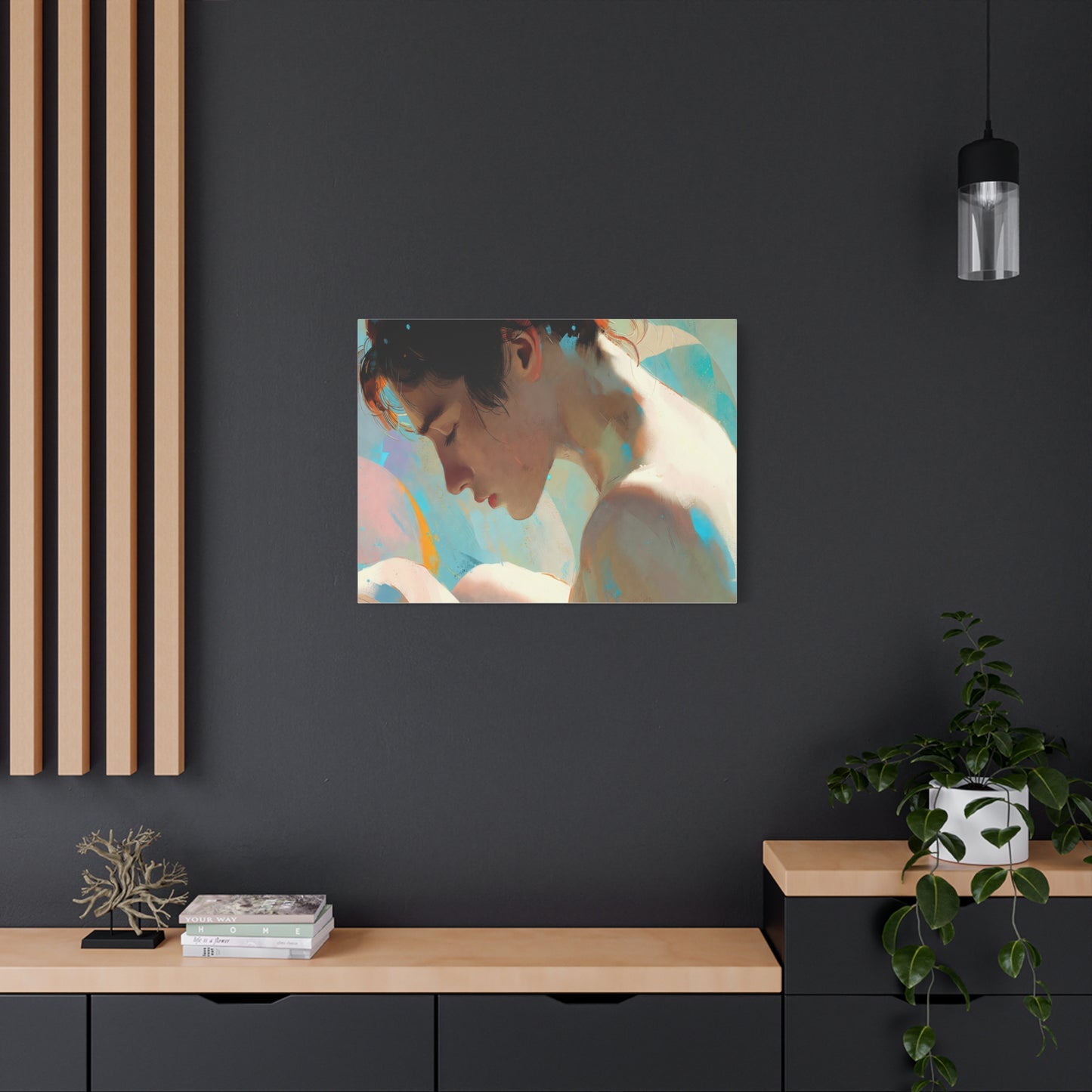 Dreamy Portrait Matte Canvas Print — Serene Female Profile Wall Art, Stretched 1.25"