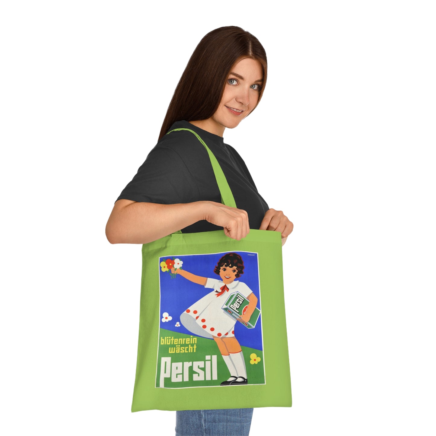 Persil Vintage Ad Tote Bag — Retro Flower Girl Laundry Graphic Cotton Tote