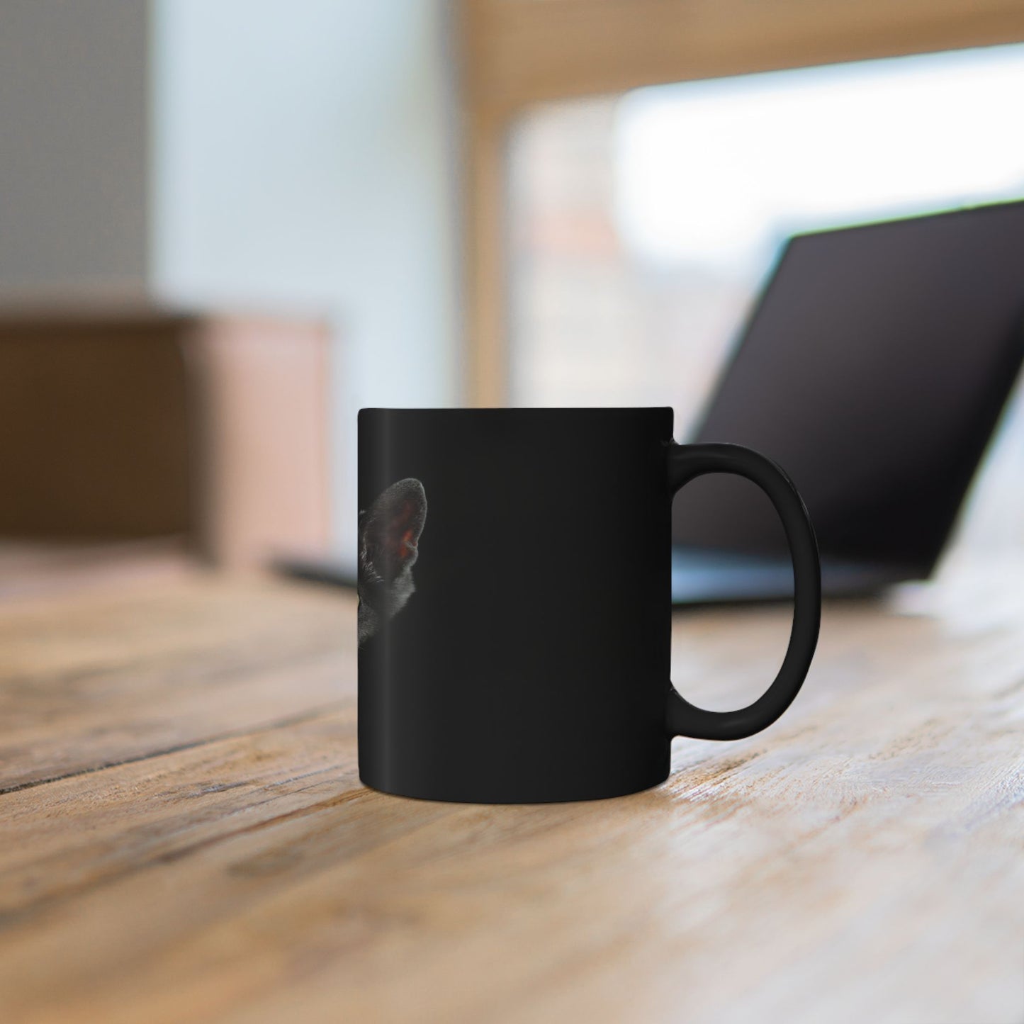 Black Cat Portrait Mug — Gothic Coffee Cup for Cat Lovers (11oz/15oz)