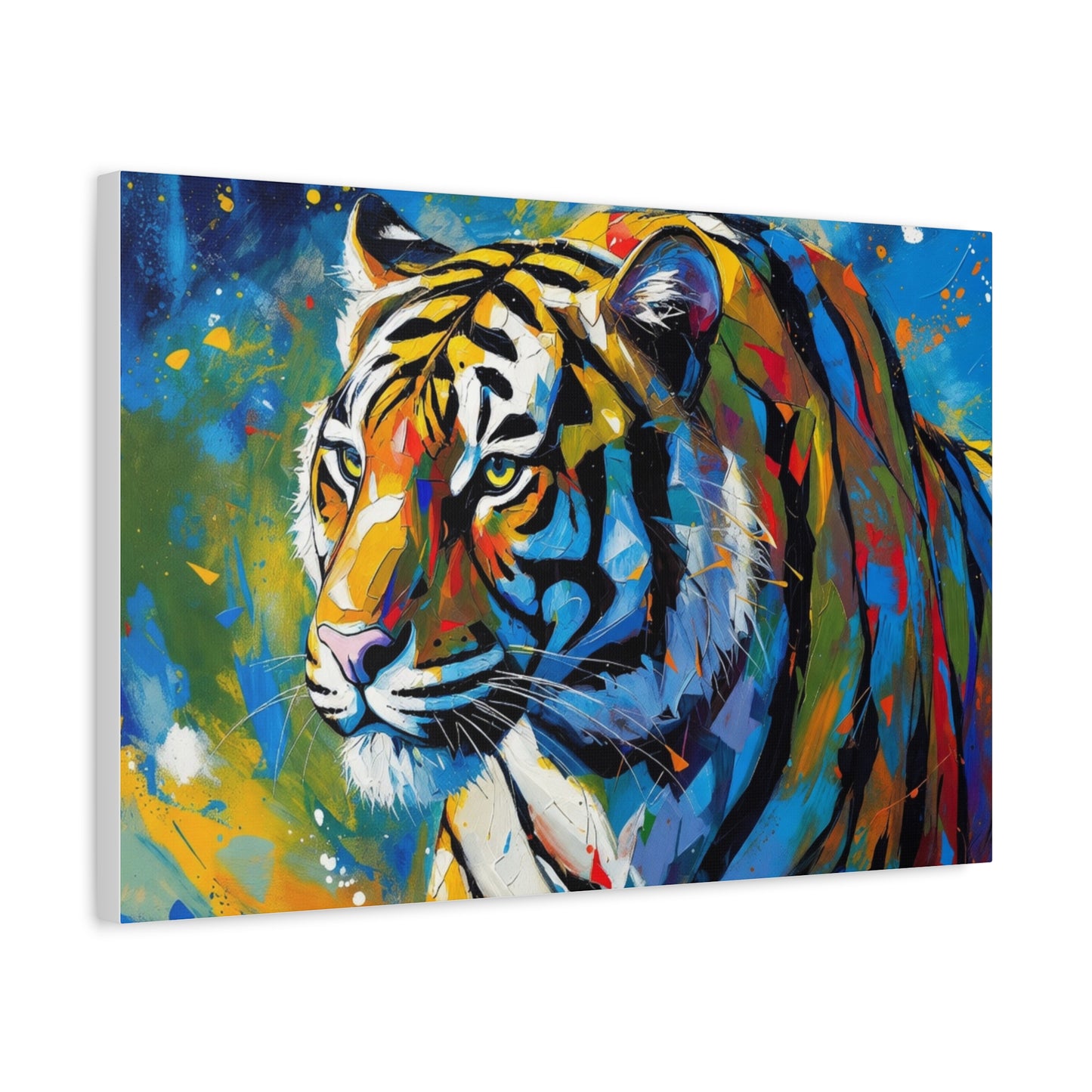 Colorful Tiger Matte Canvas Wall Art — Vibrant Stretched 1.25"