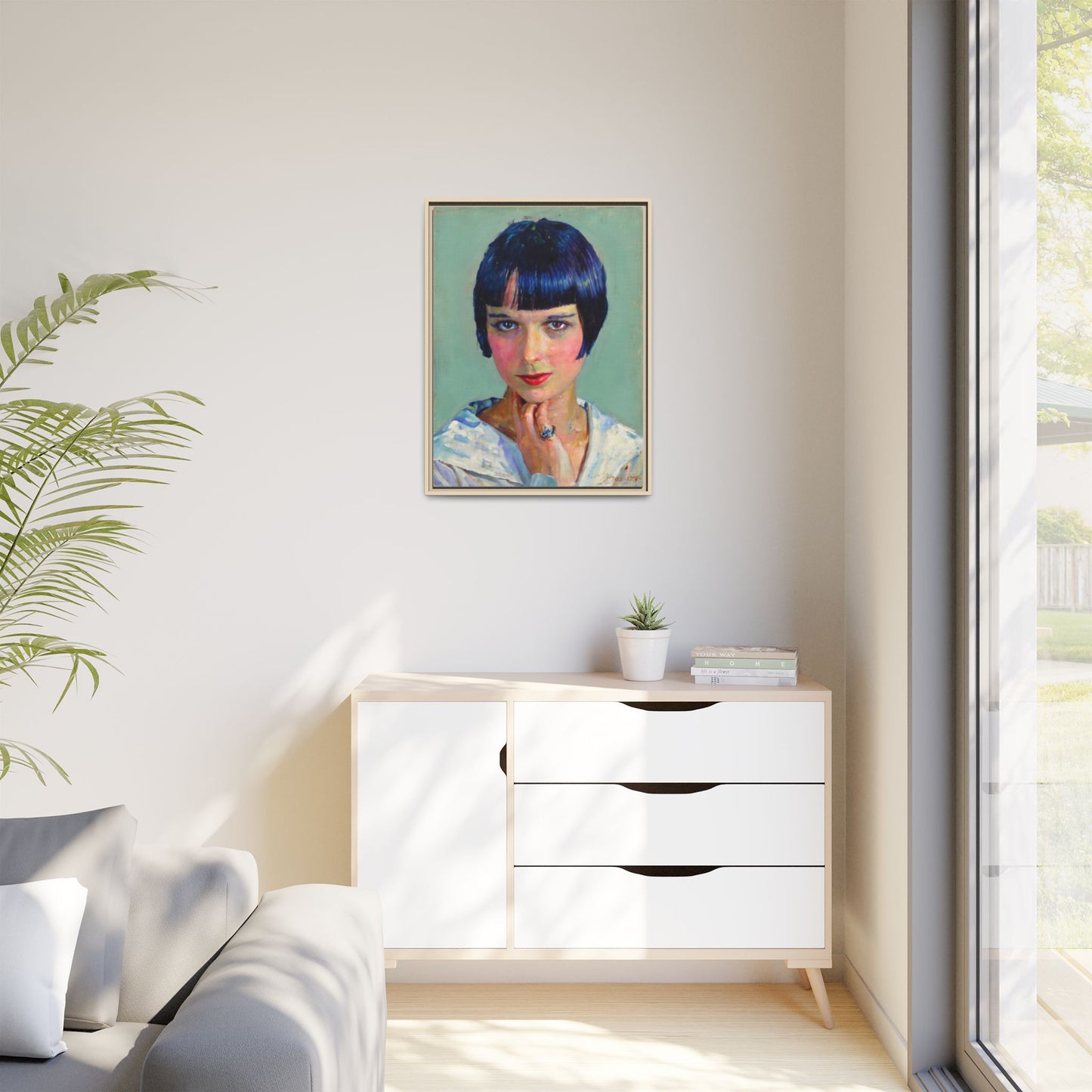 Framed Matte Canvas Portrait Print — Vintage Flapper Woman