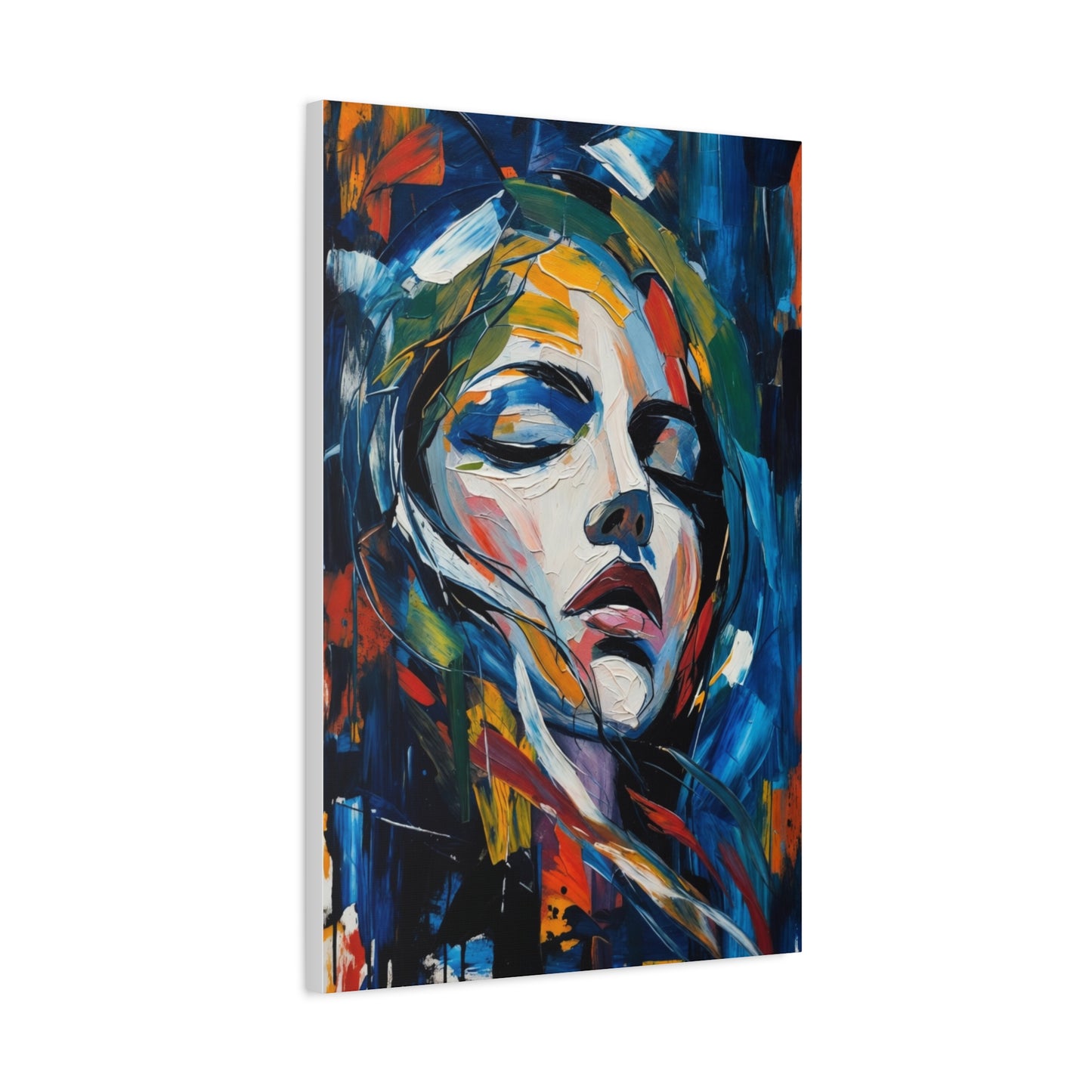 Abstract Colorful Woman Portrait Canvas