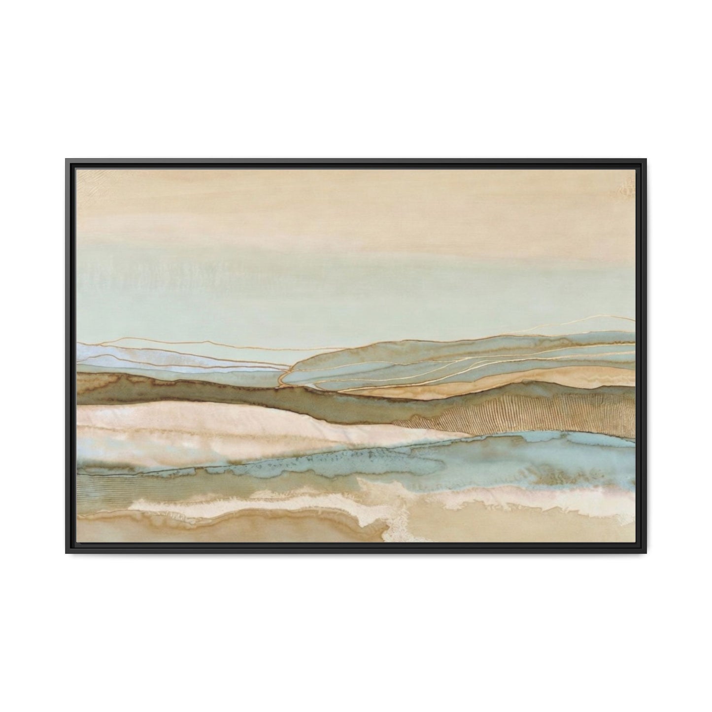 Framed Matte Canvas Coastal Abstract Landscape Wall Art