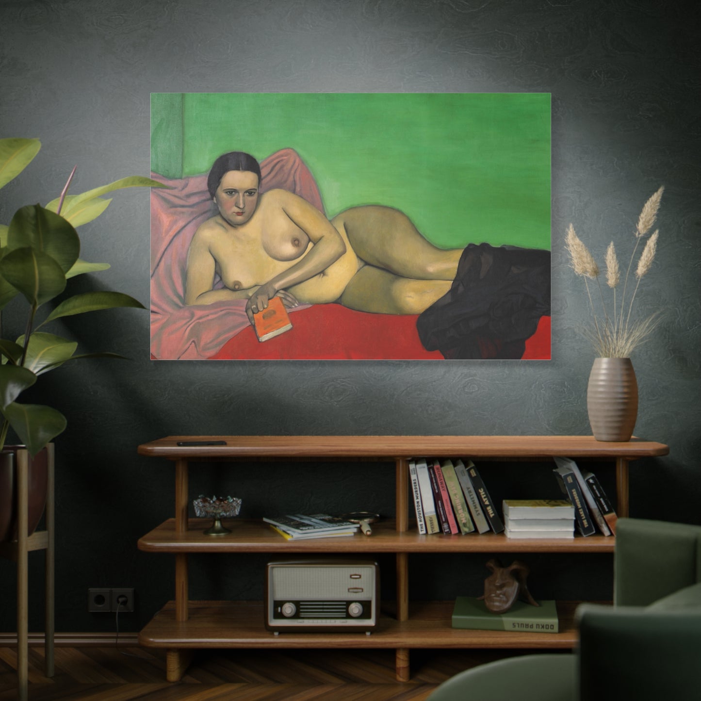 Femme nue tenant un livre by Félix Vallotton Matte Canvas Wall Art Print