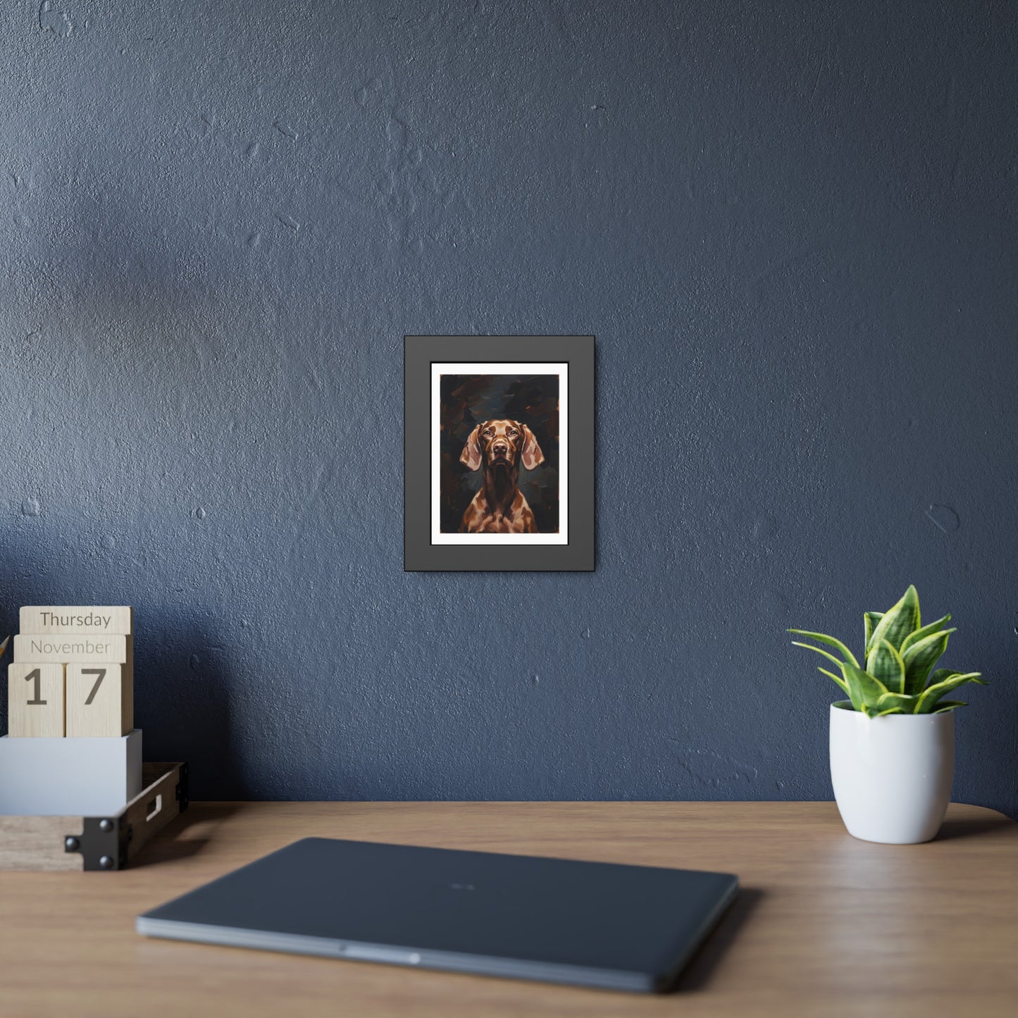 Chocolate Vizsla Dog Framed Paper Posters