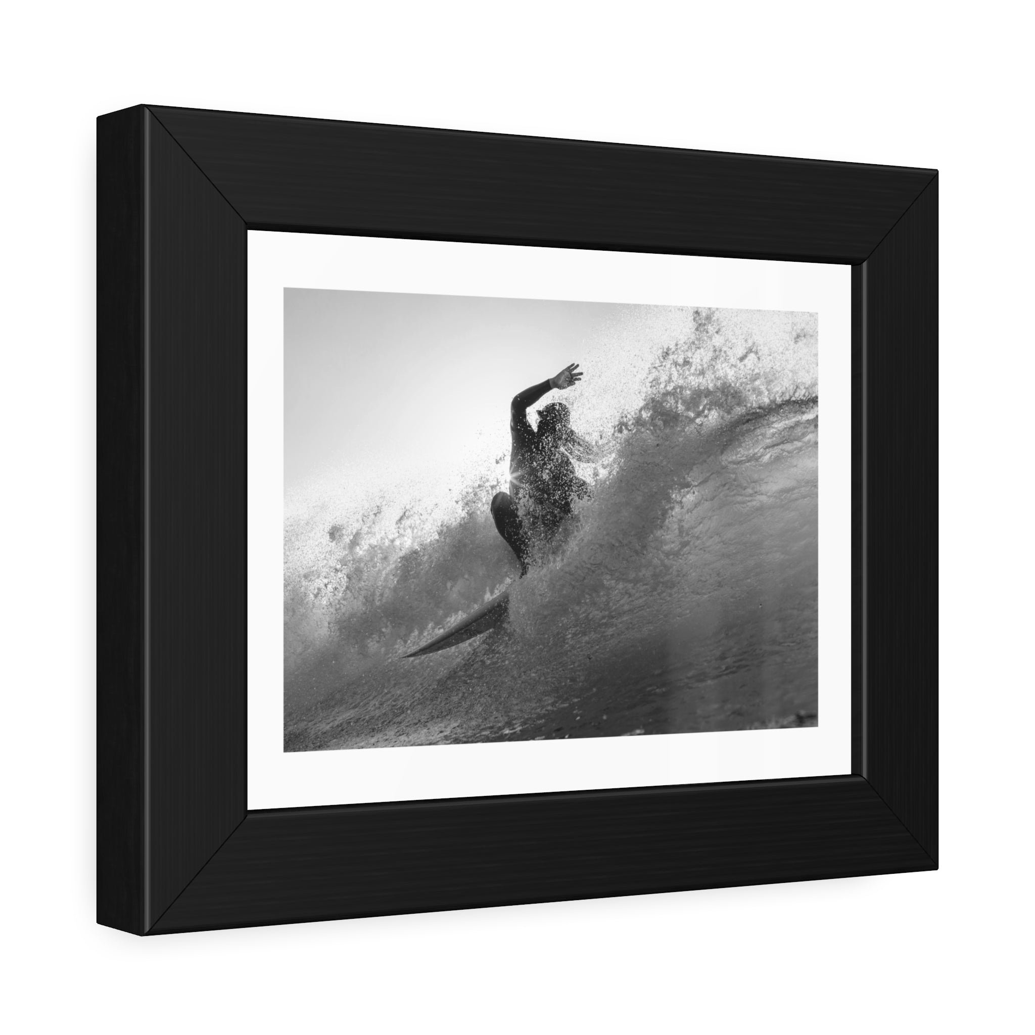 smashing a wave at Lobitos by Henry Espinoza Panta Framed Wall Art Poster