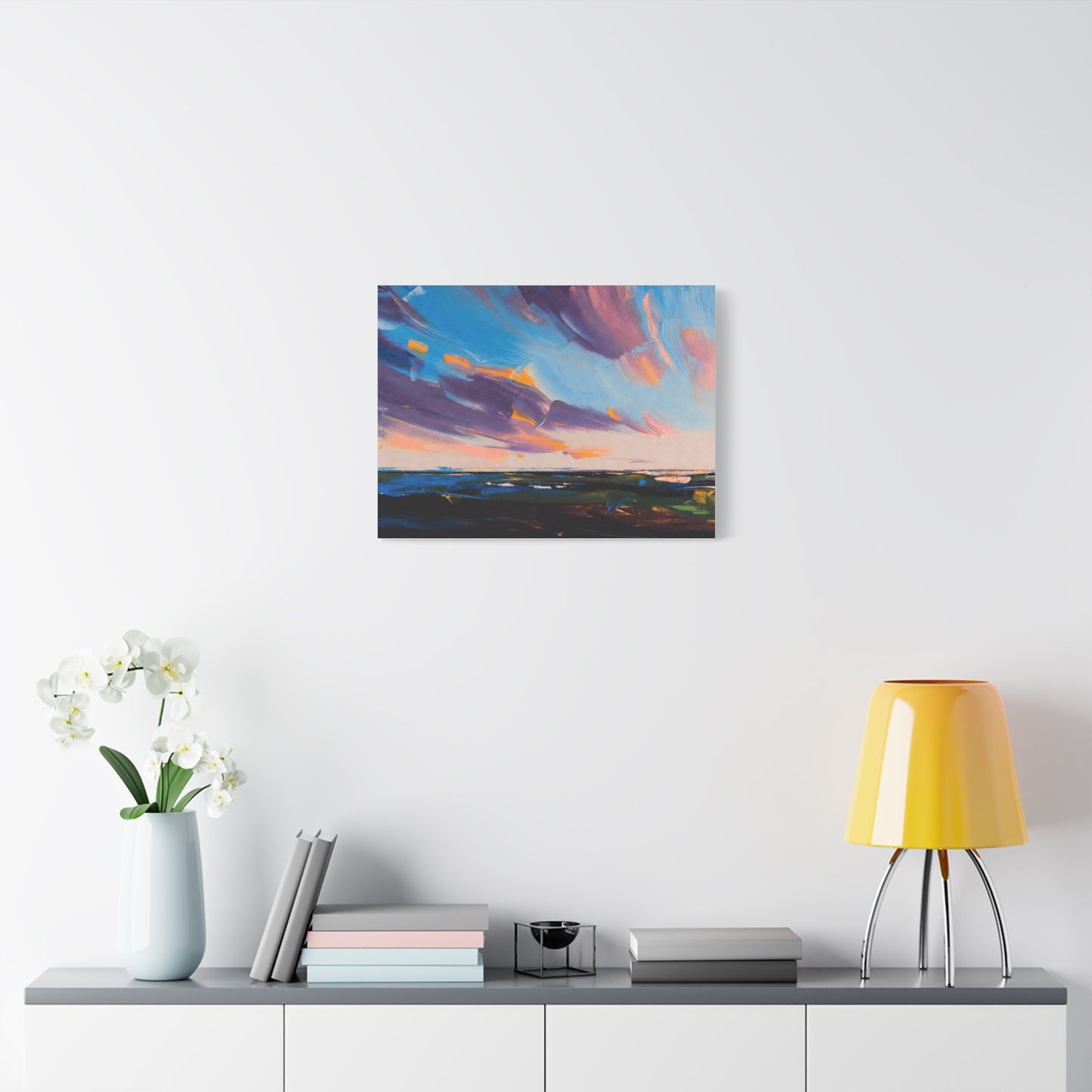 Abstract Coastal Sunset Canvas Print — Matte Stretched Wall Art