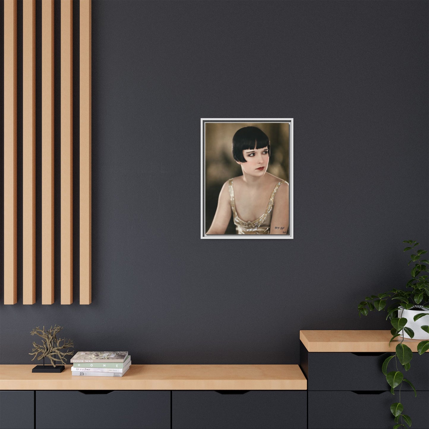 Vintage Louise Brooks Portrait Matte Canvas Framed Wall Art