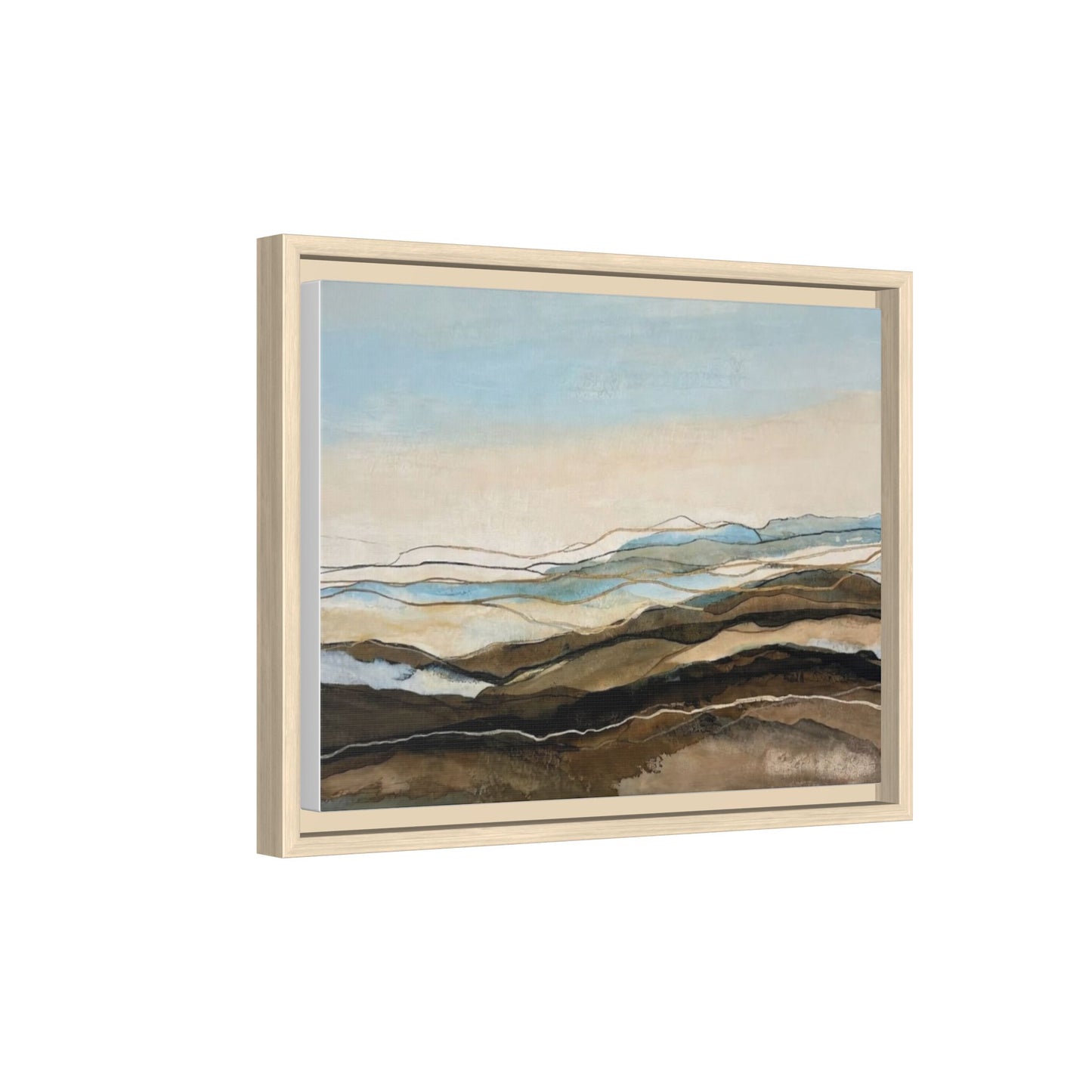 Framed Matte Canvas Print — Abstract Coastal Landscape Wall Art
