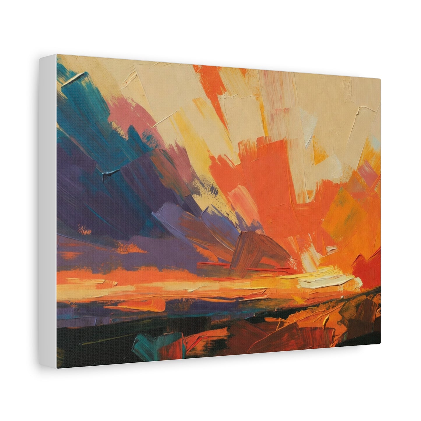 Abstract Sunset Landscape Canvas Print — Matte Stretched Wall Art