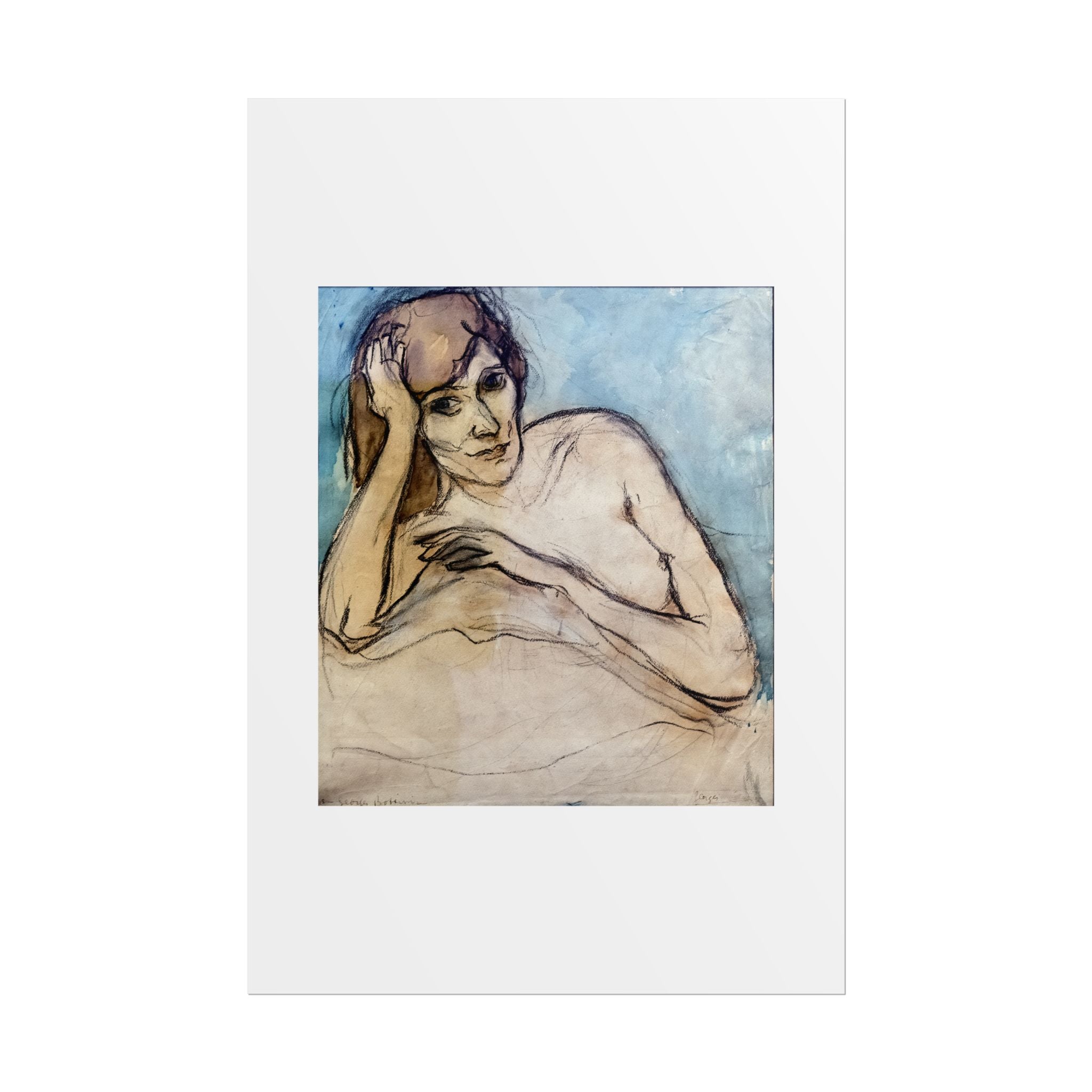 (Albi) Portrait de femme nue by Georges Bottini Wall Art Print