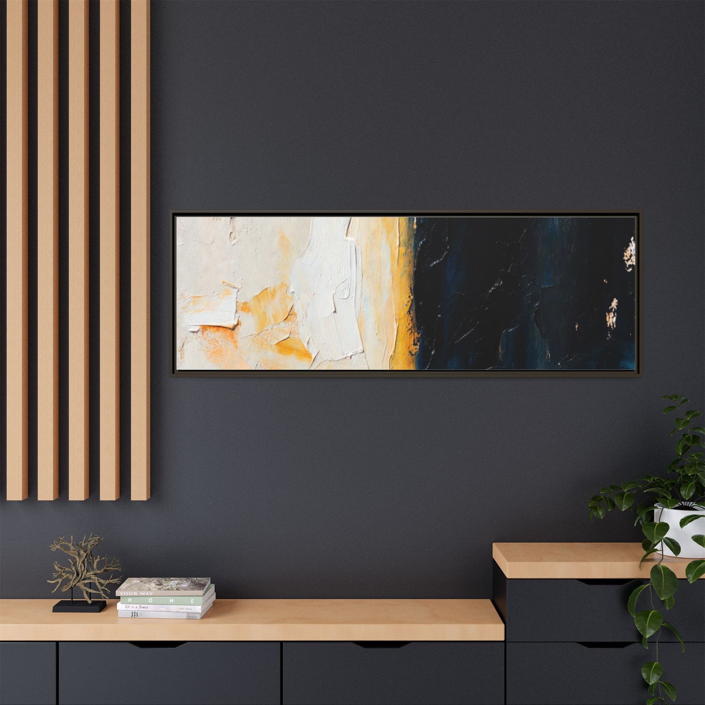 Abstract Coastal Texture Framed Canvas Art — Matte Multi-Color Wall Print