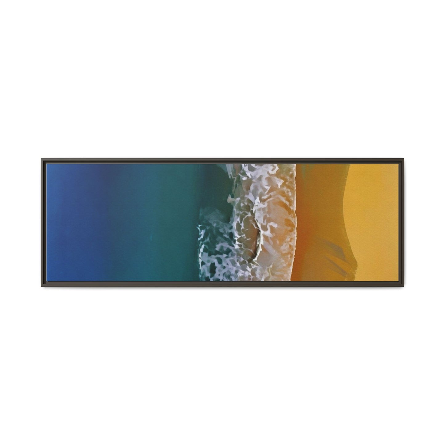 Framed Matte Canvas Seascape Print – Coastal Waves Wall Art
