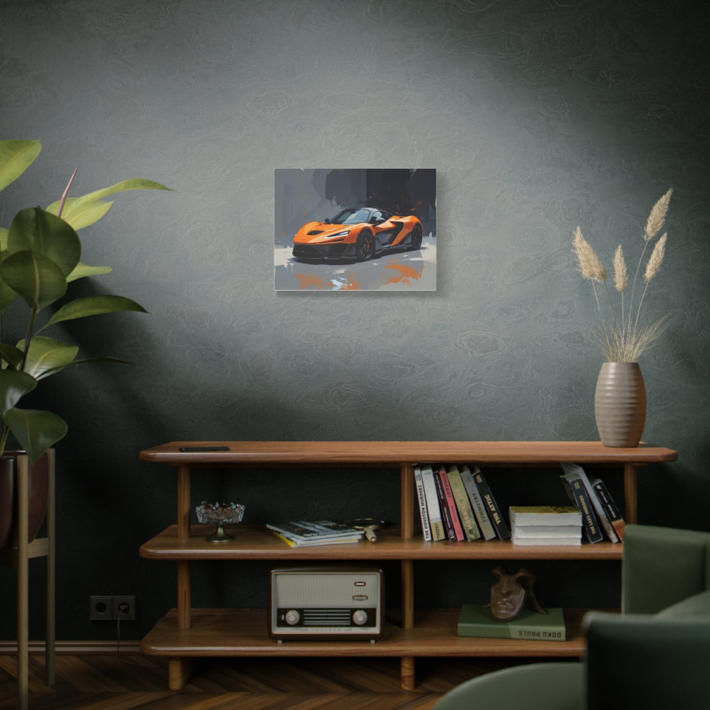 Orange Supercar Matte Canvas Wall Art – Stretched 1.25" Sports Car Print