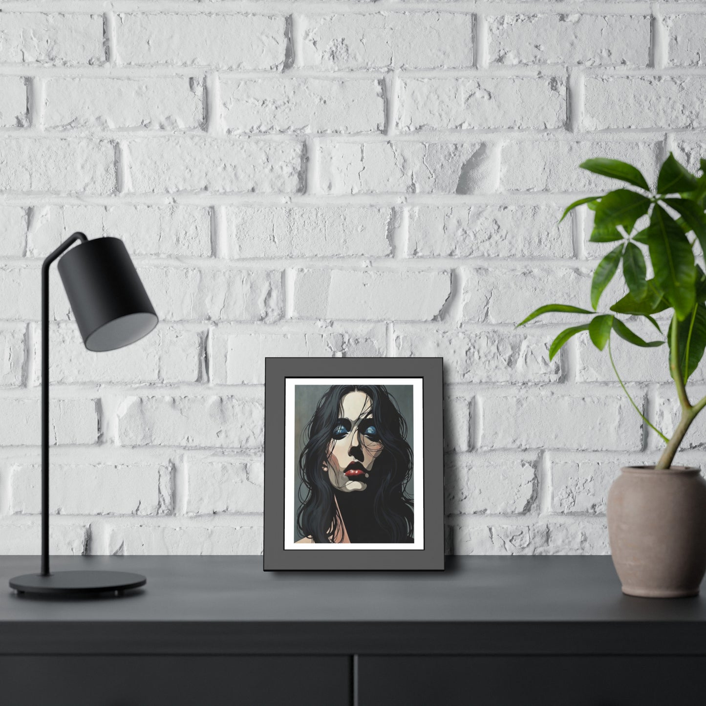 Framed Poster — Moody Portrait Art Print (Dark Feminine Wall Decor)