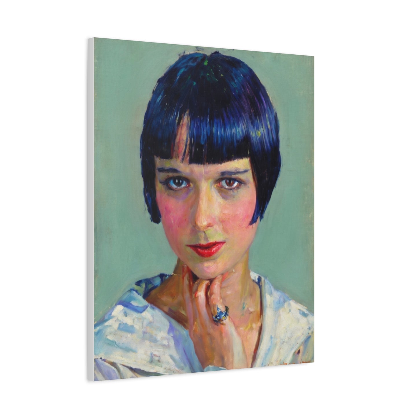 Portrait Canvas Print — Vintage Flapper Woman Matte Stretched Wall Art