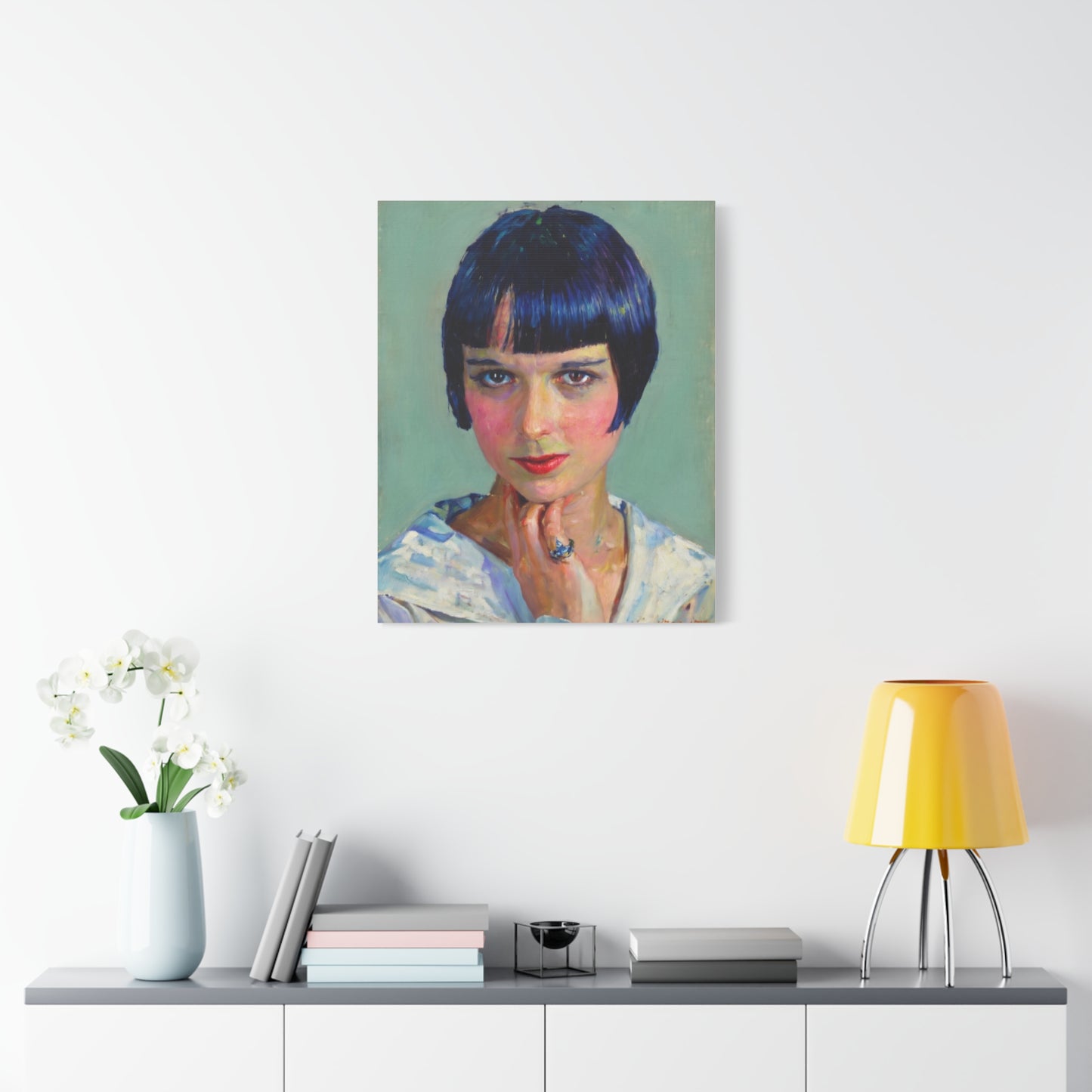 Portrait Canvas Print — Vintage Flapper Woman Matte Stretched Wall Art