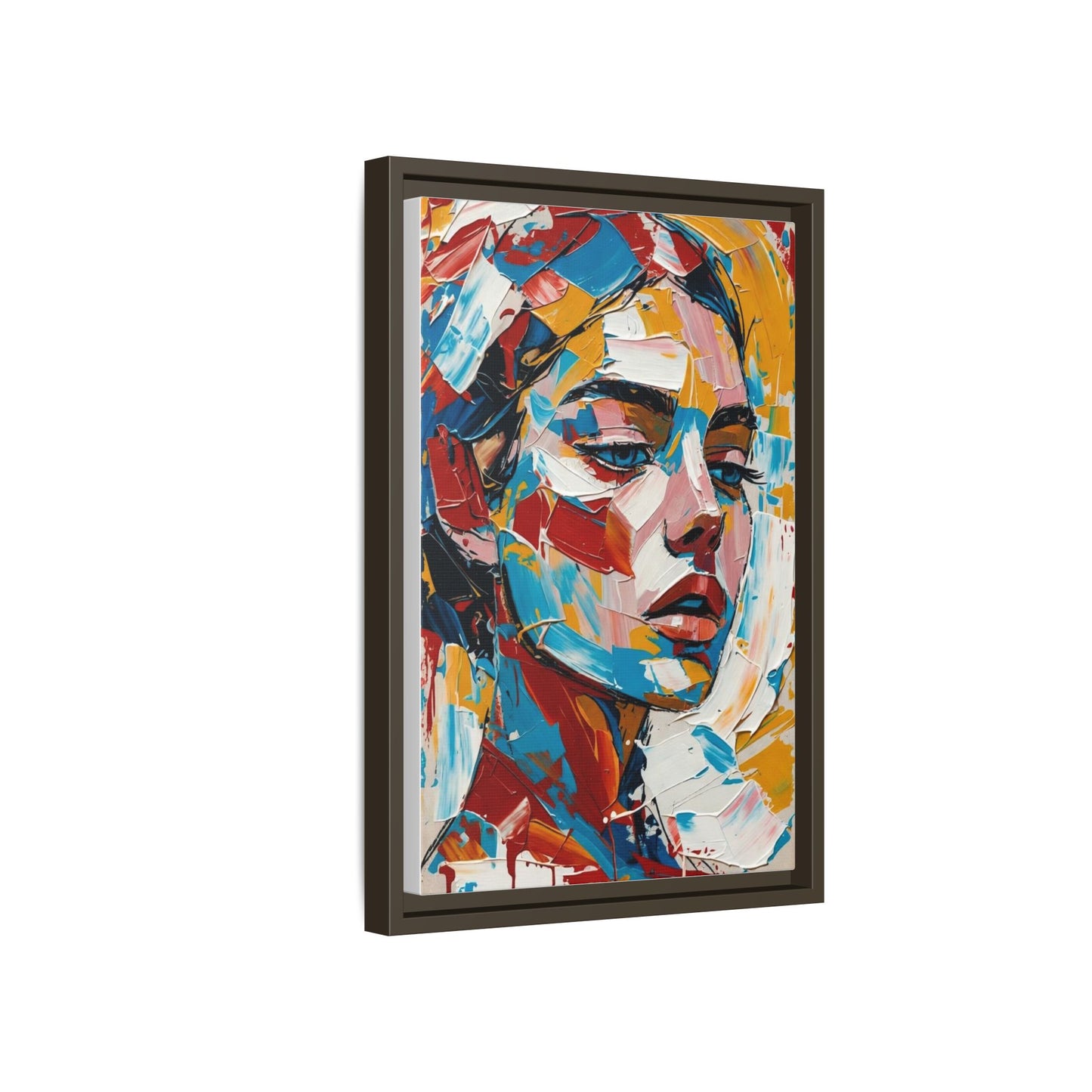 Colorful Abstract Portrait Framed Canvas Print