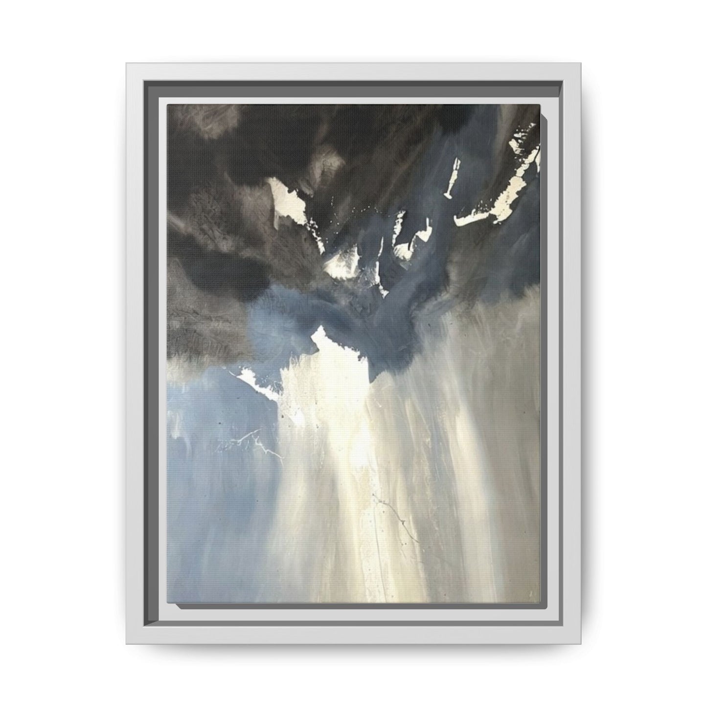 Framed Matte Canvas Art — Moody Abstract Sky Painting