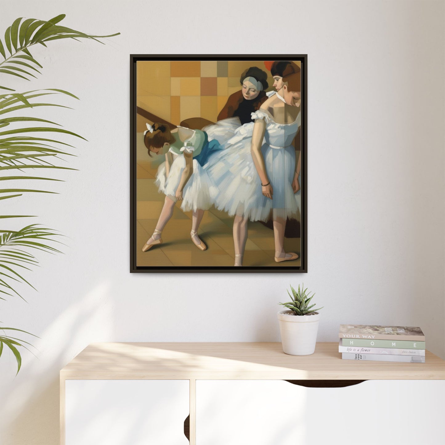 Ballet Dancers Matte Framed Canvas – Impressionist Dance Wall Art