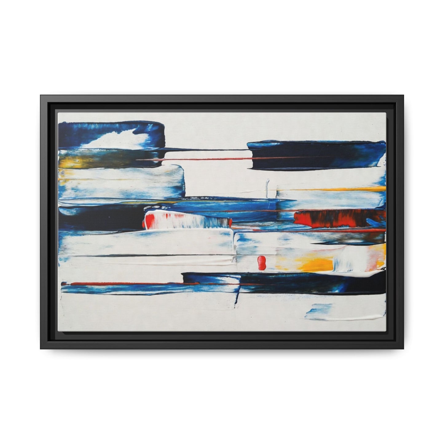 Abstract Coastal Brushstrokes Framed Canvas Print