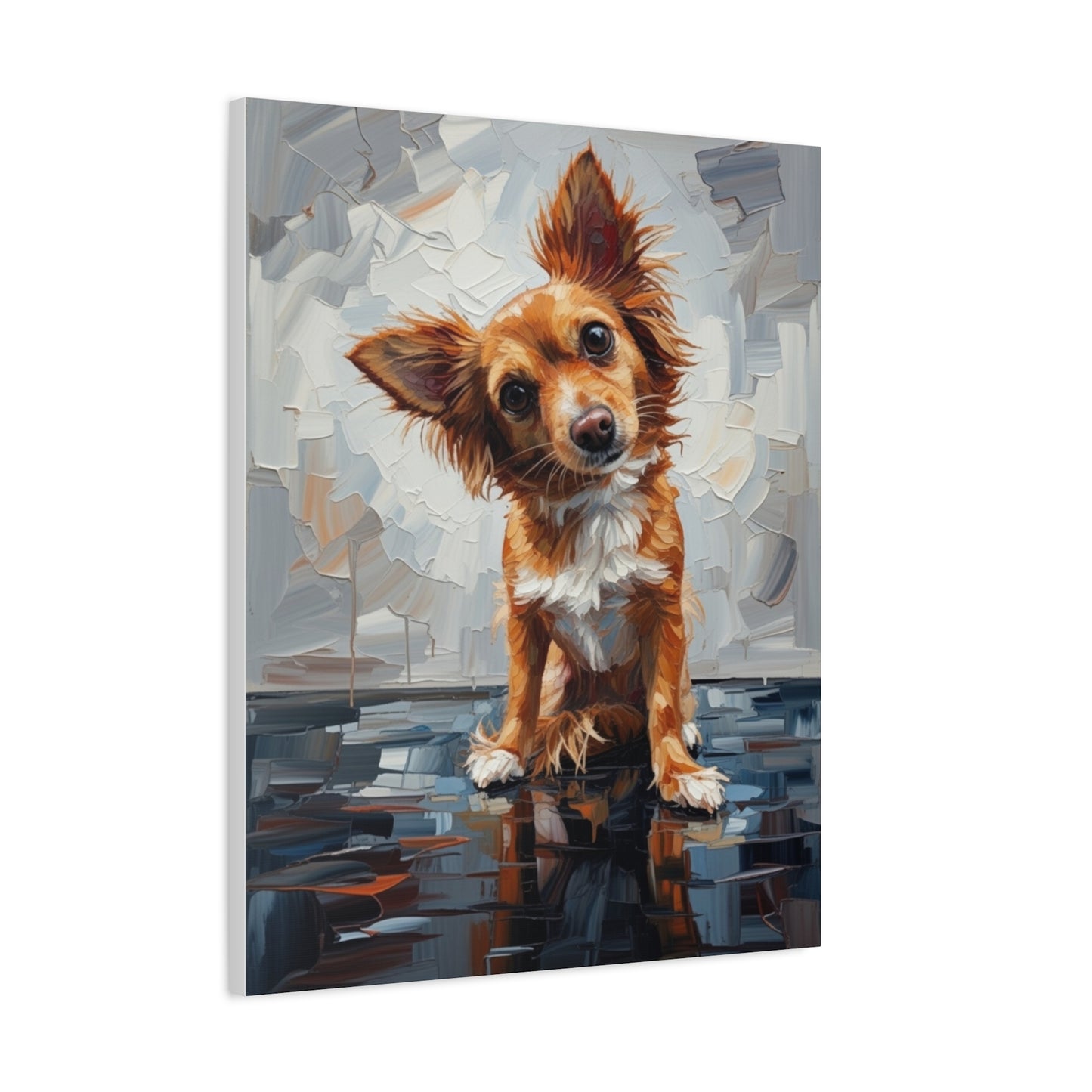 Charming Chihuahua Canvas Print — Whimsical Dog Portrait Wall Art