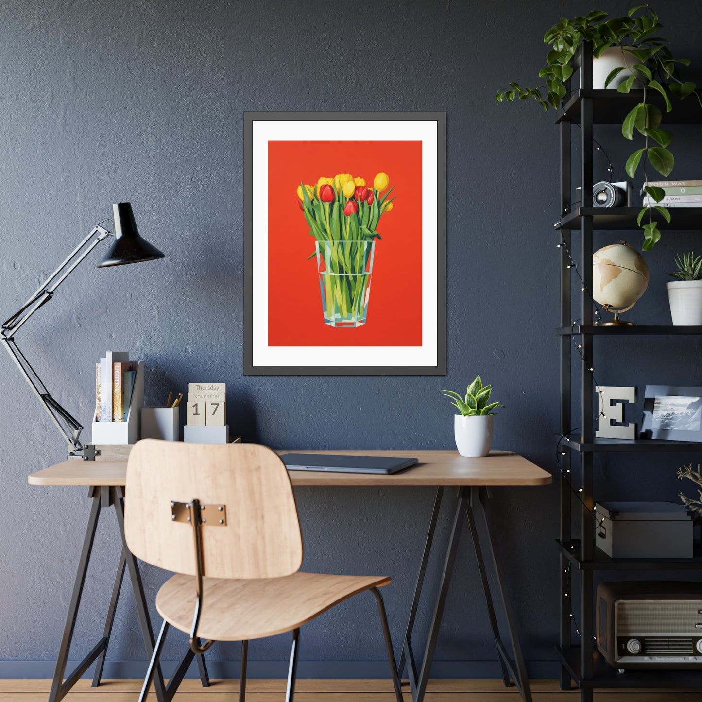 Tulip Bouquet Framed Poster — Bright Floral Wall Art