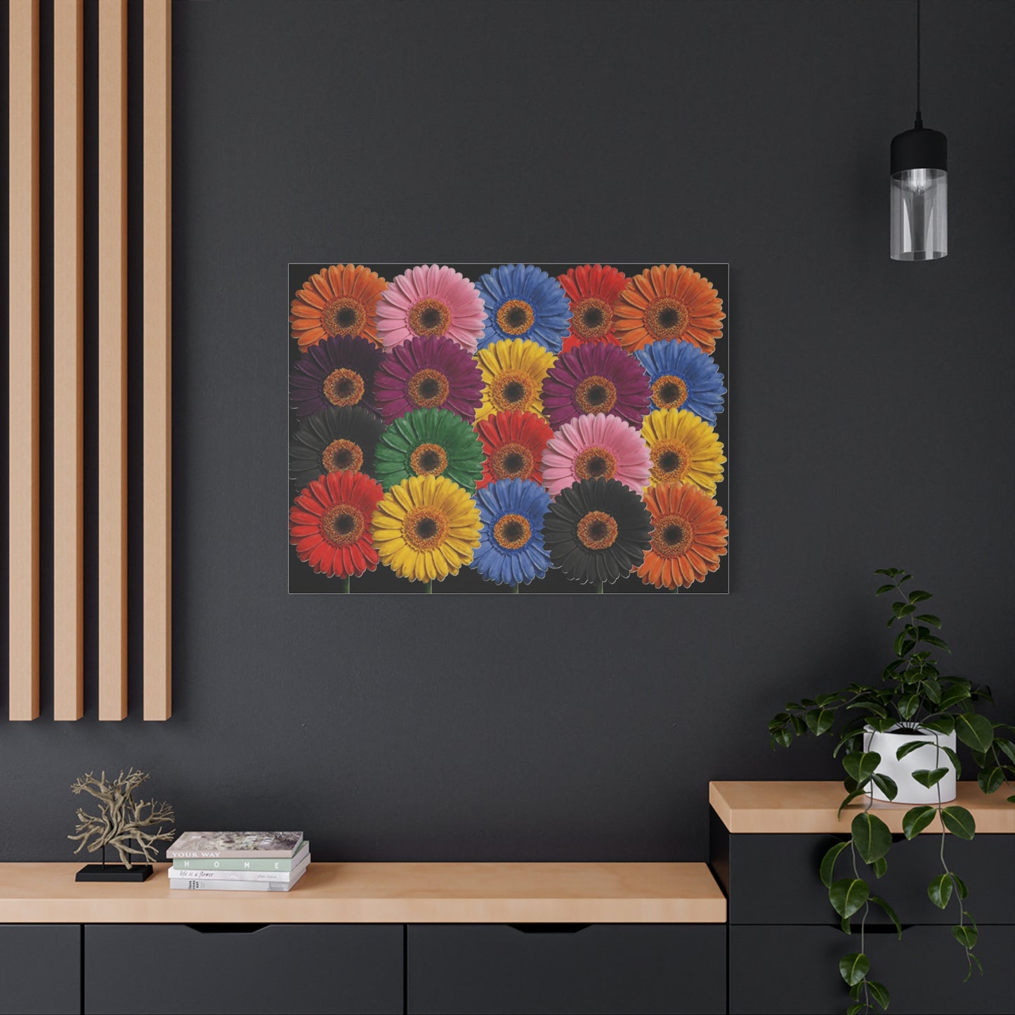 Colorful Gerbera Daisy Canvas Print — Vibrant Floral Wall Art