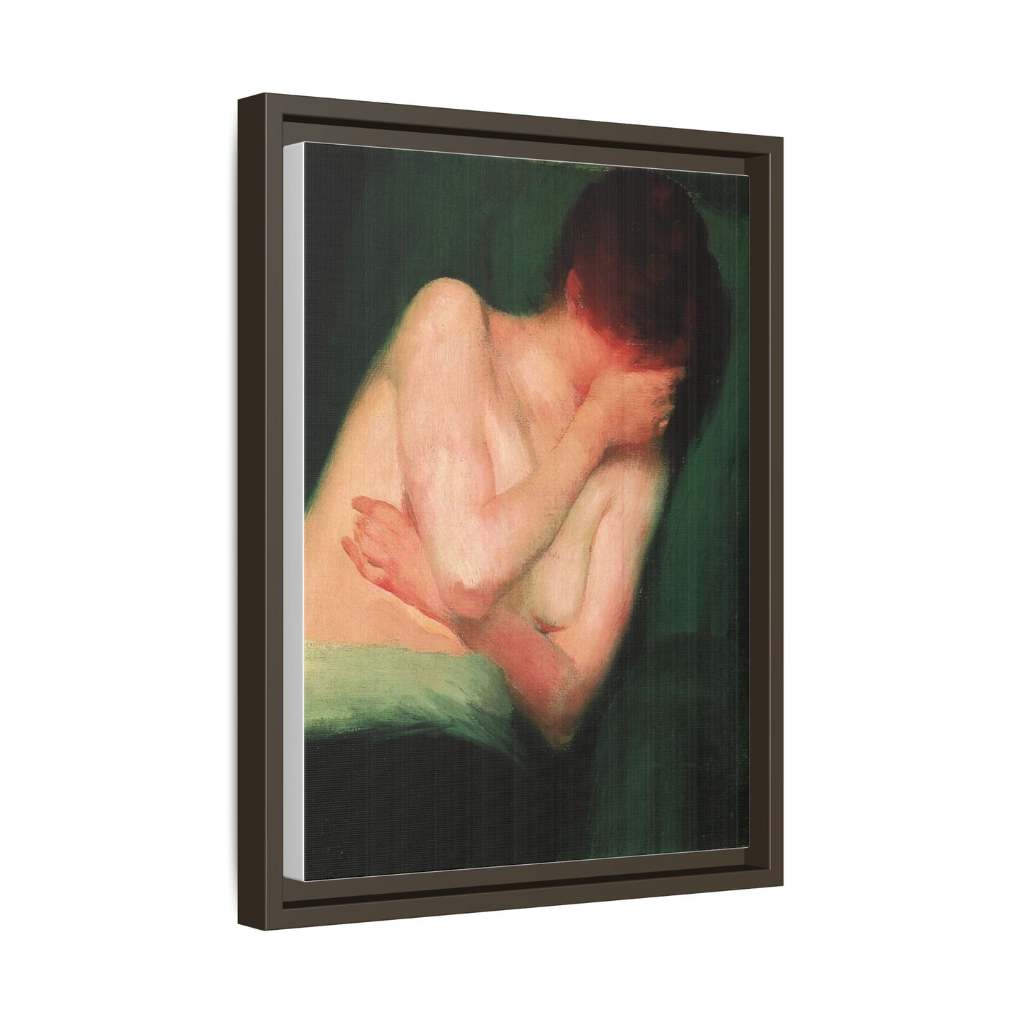 Female Nude by János Vaszary Framed Matte Canvas Wall Art Print