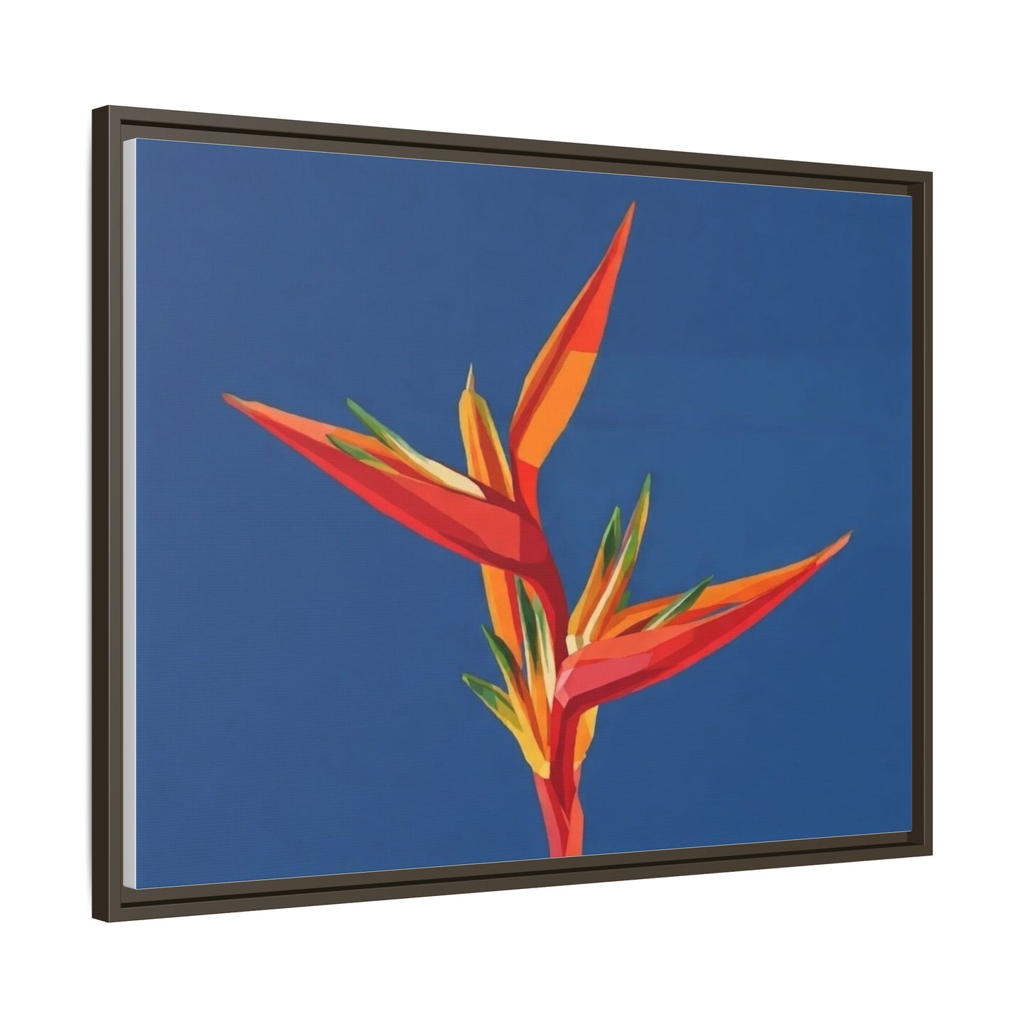 Framed Matte Canvas – Tropical Bird of Paradise Floral Wall Art