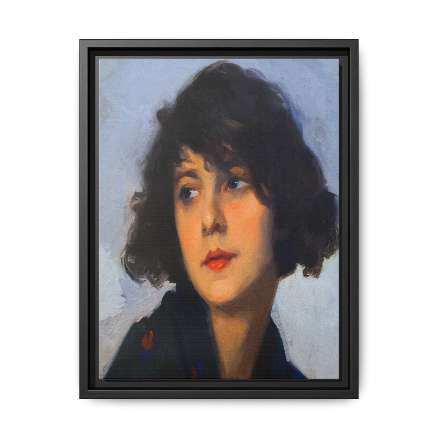 Mulher do chale verde (cropped) by Cyprien Eugene Boulet Framed Matte Canvas Print