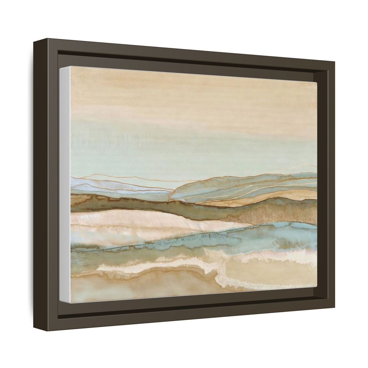 Framed Matte Canvas Coastal Abstract Landscape Wall Art