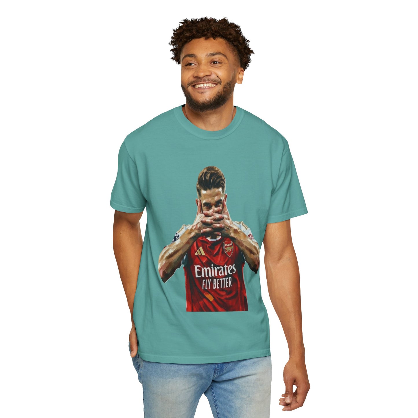 Soccer Celebration T-Shirt — Emirates 'Fly Better' Jersey Design